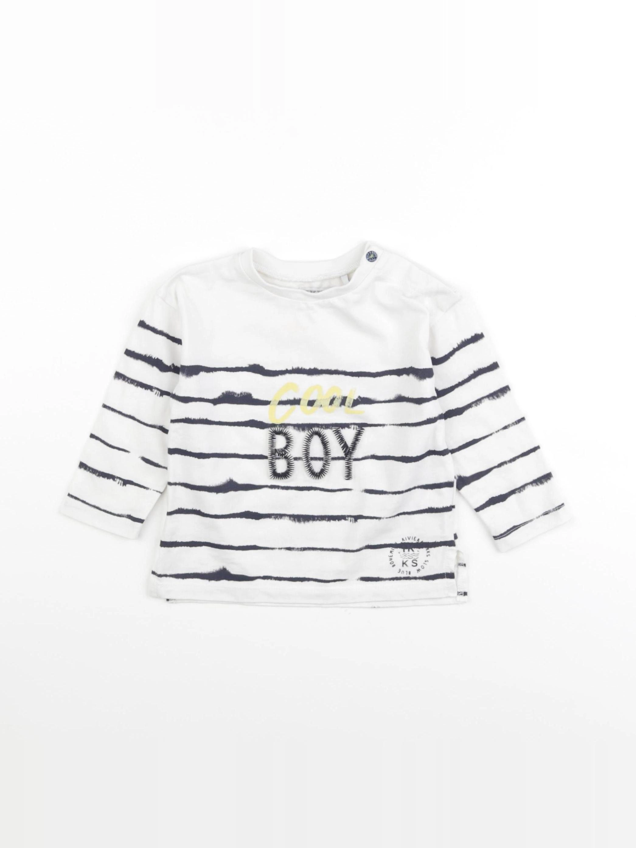 IKKS - tee-shirt bleu, blanc - 12 mois