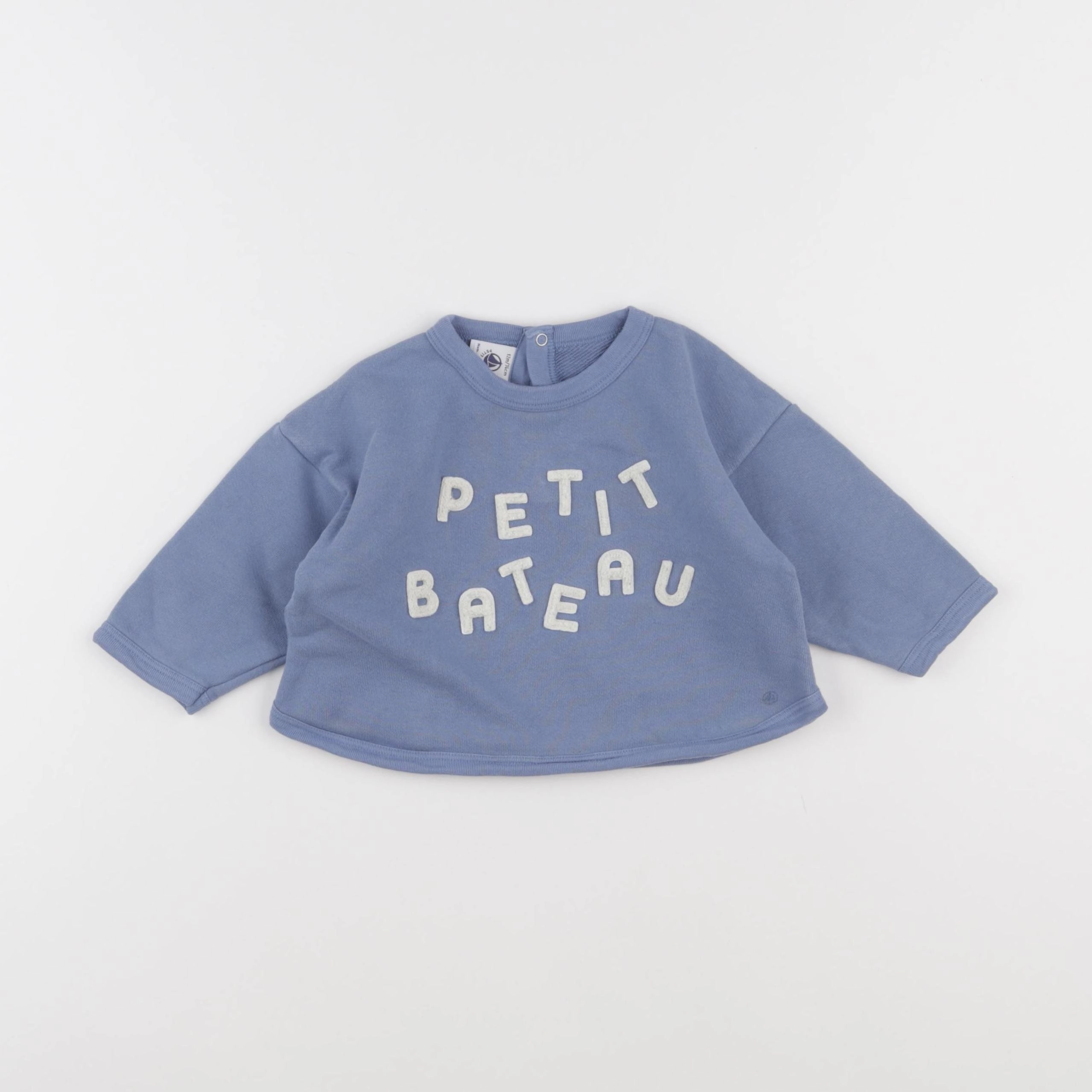 Petit Bateau - sweat bleu - 12 mois