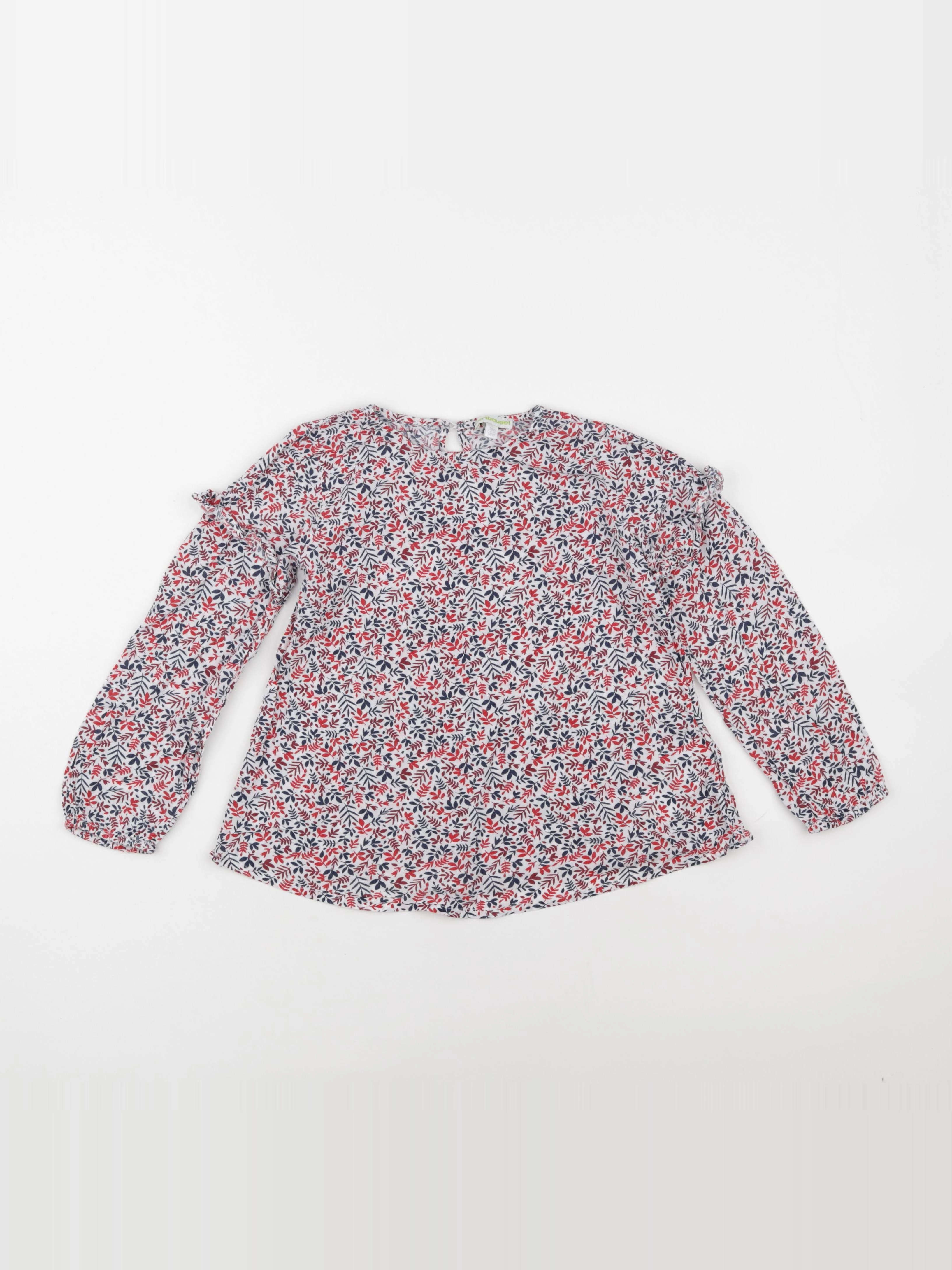 Vertbaudet - blouse rouge, bleu - 7 ans