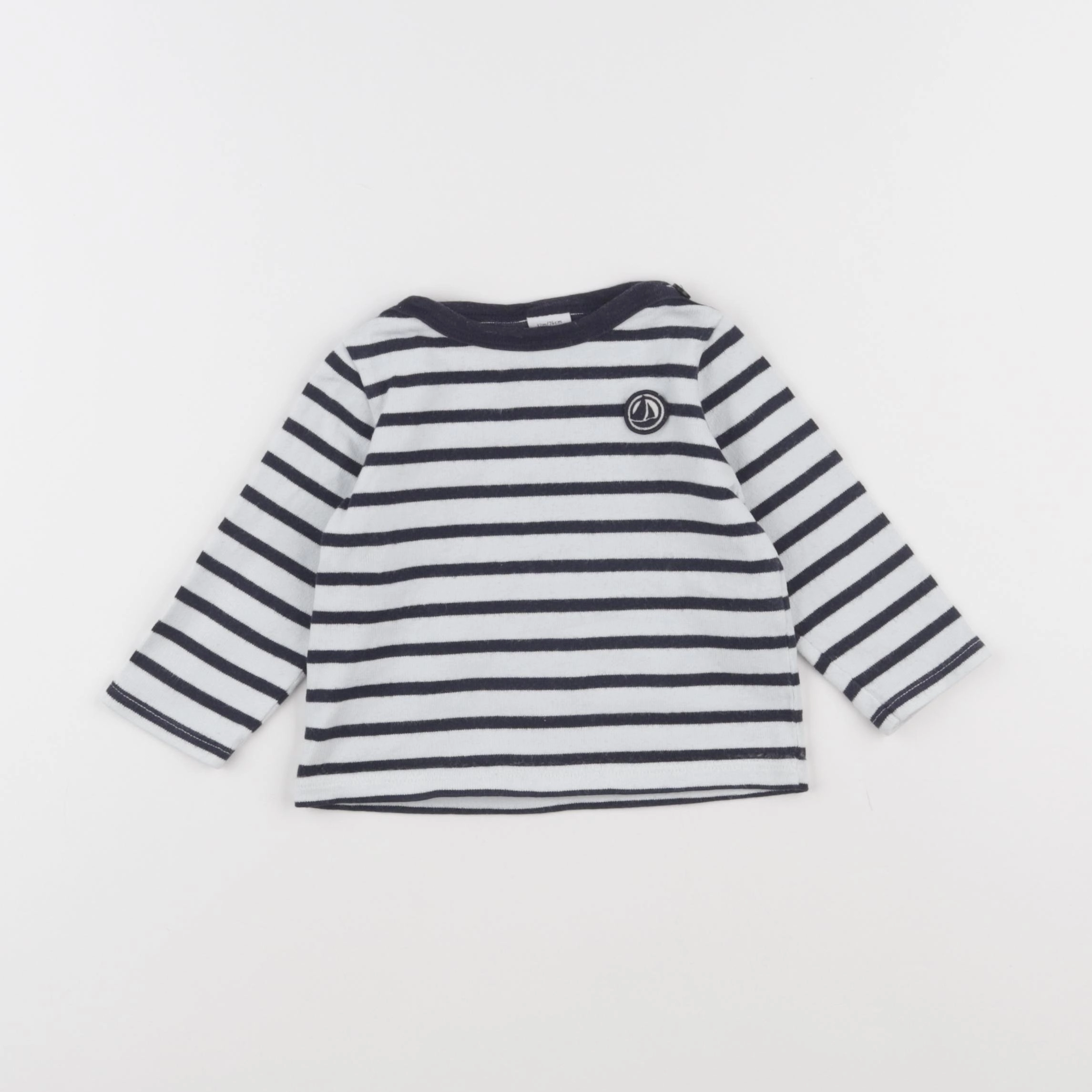 Petit Bateau - sweat blanc - 12 mois