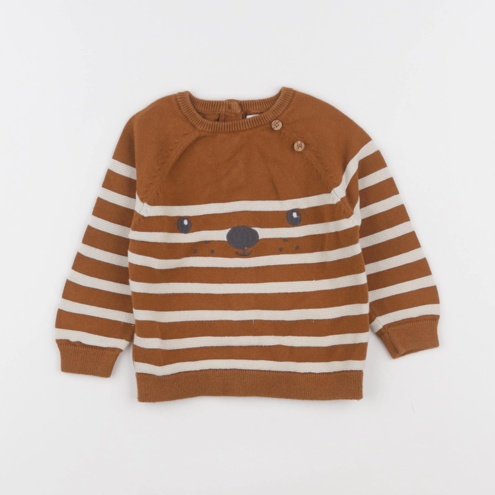 Vertbaudet - pull marron - 12 mois
