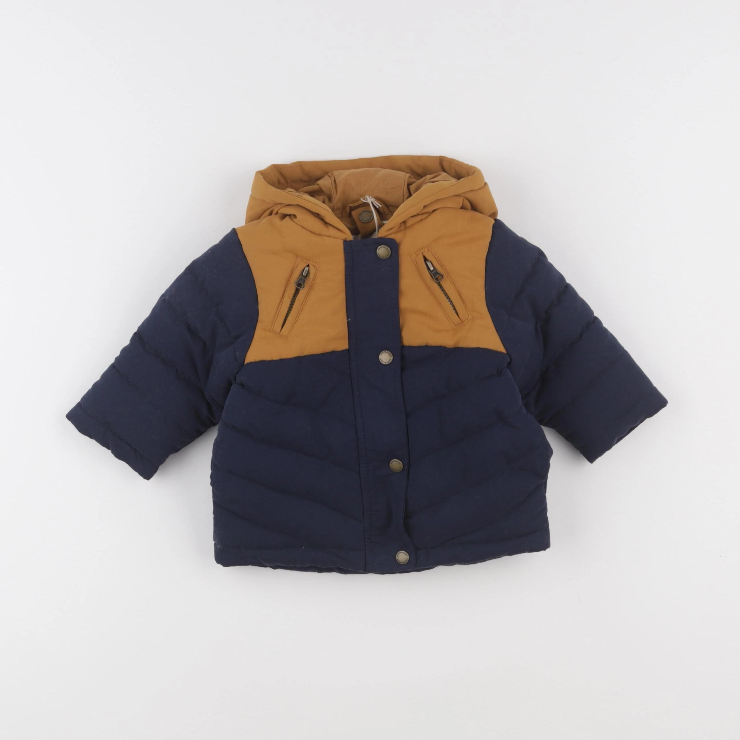 Vertbaudet - manteau doublure amovible bleu - 6 mois