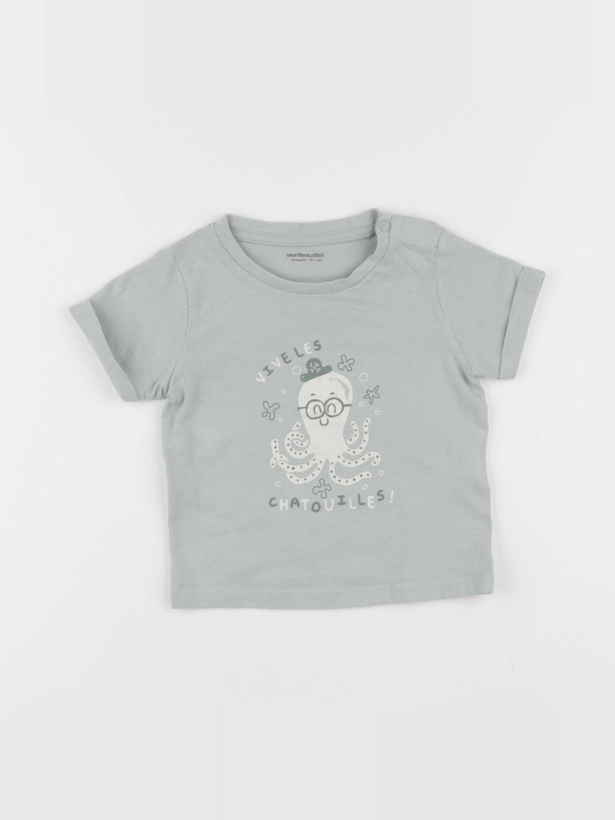 Vertbaudet - tee-shirt vert - 18 mois