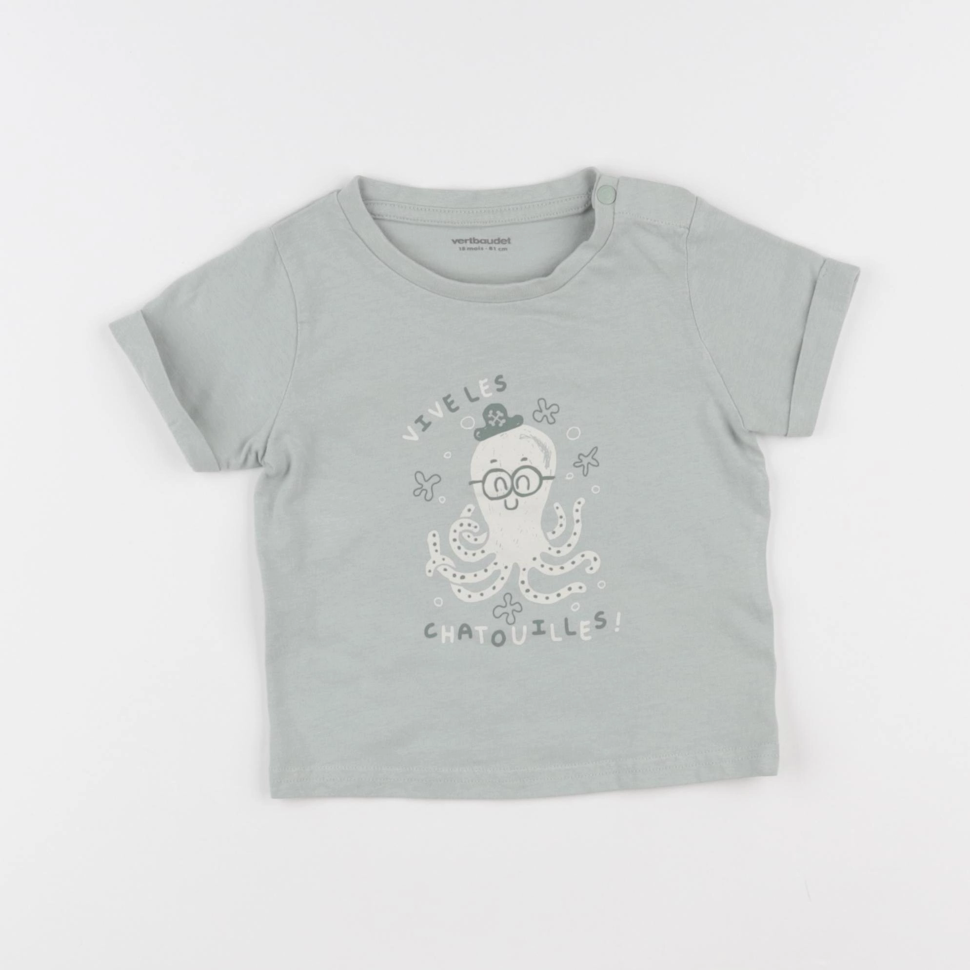 Vertbaudet - tee-shirt vert - 18 mois