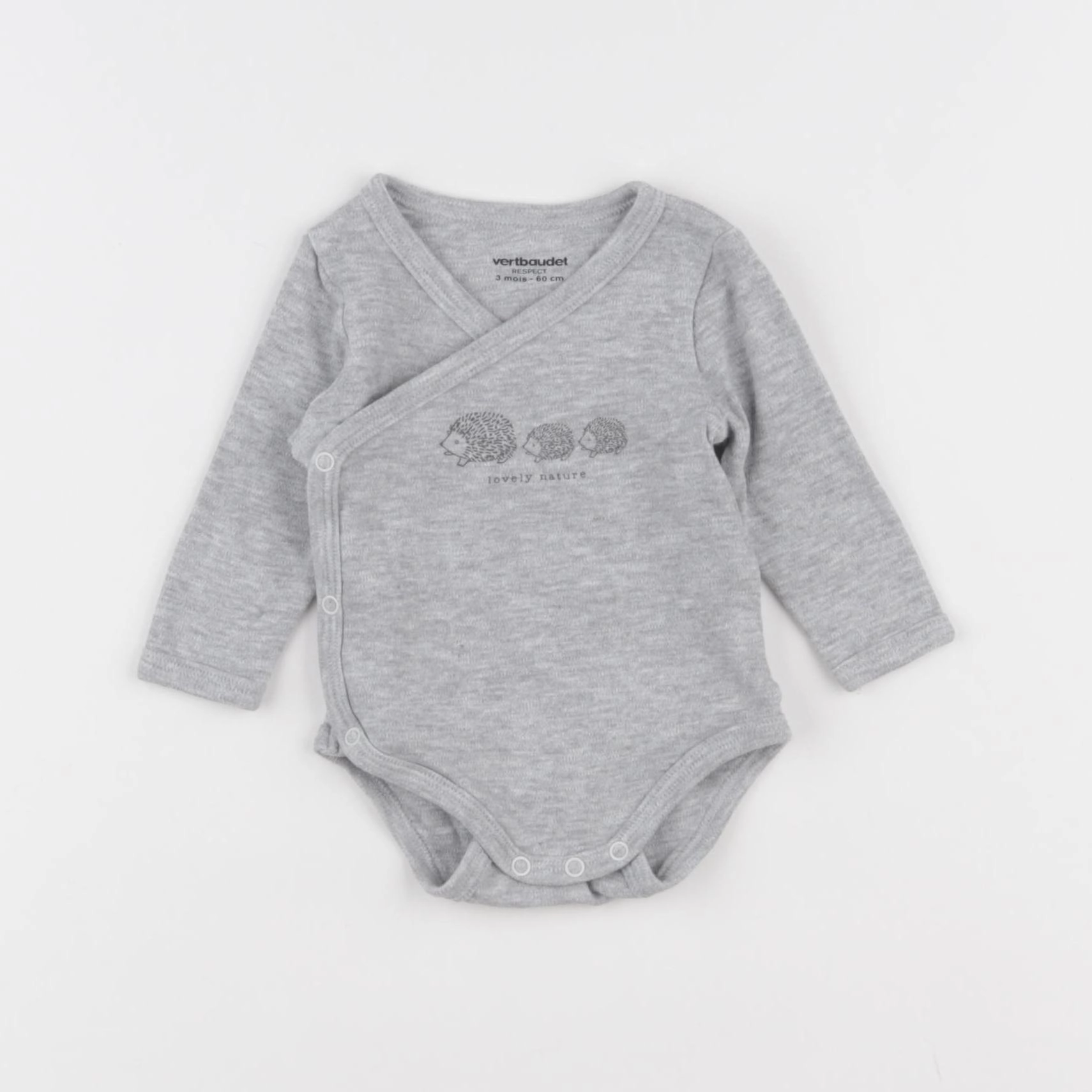 Vertbaudet - body gris - 3 mois