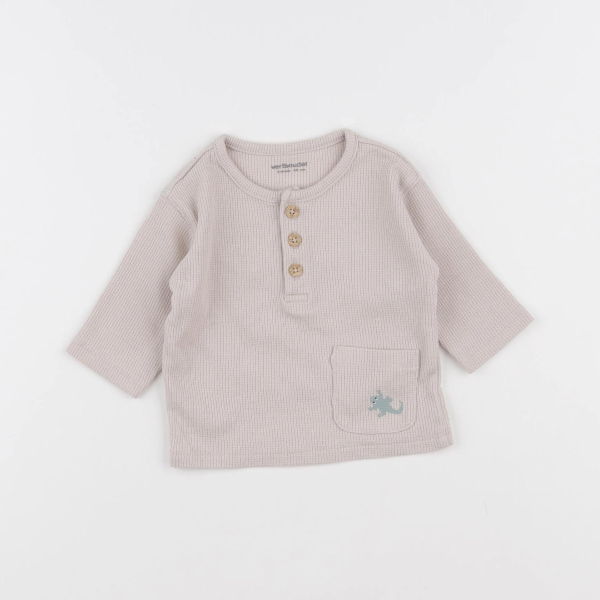 Vertbaudet - tee-shirt beige - 3 mois