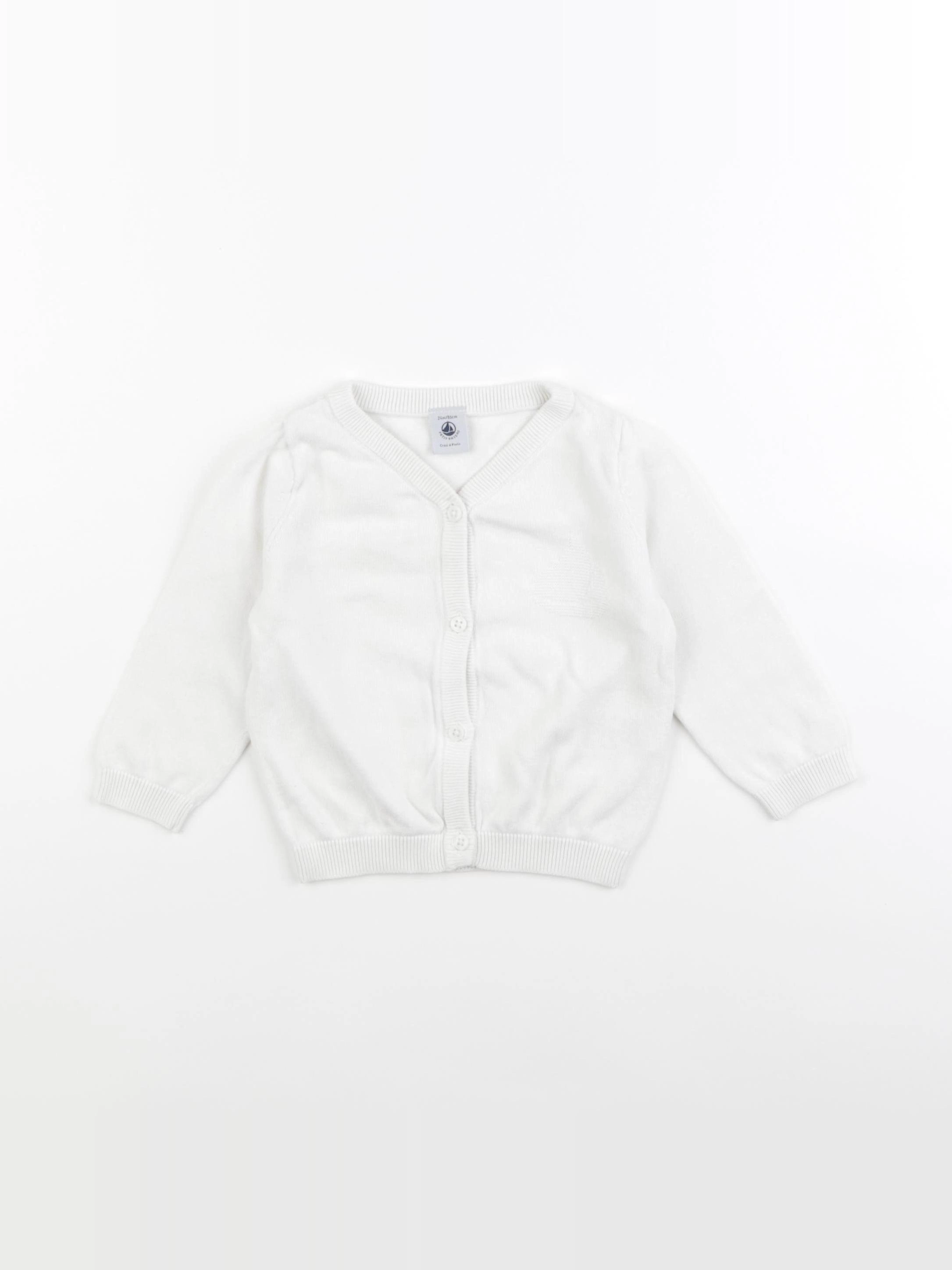 Petit Bateau - gilet blanc - 24 mois
