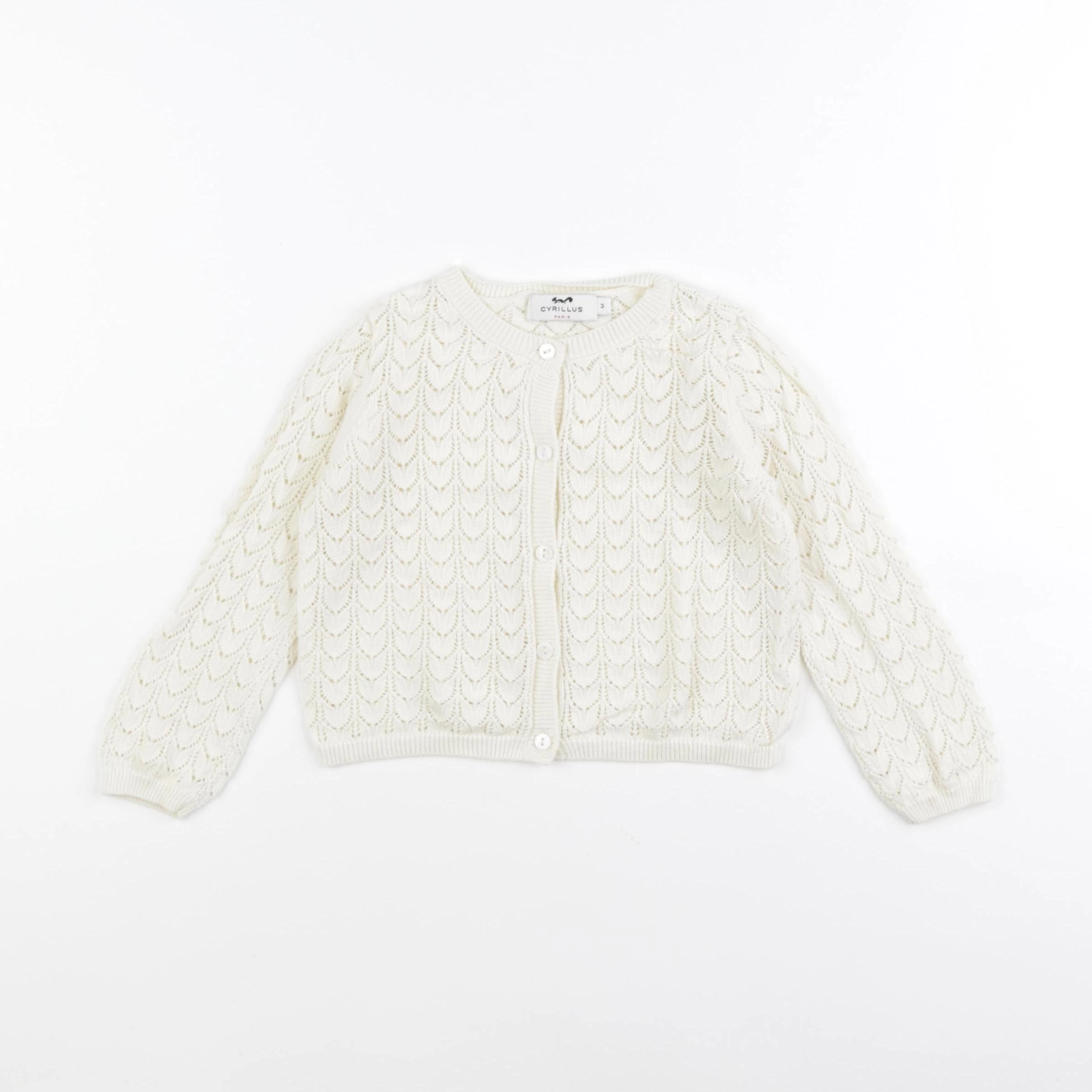 Cyrillus - gilet blanc, beige - 3 ans