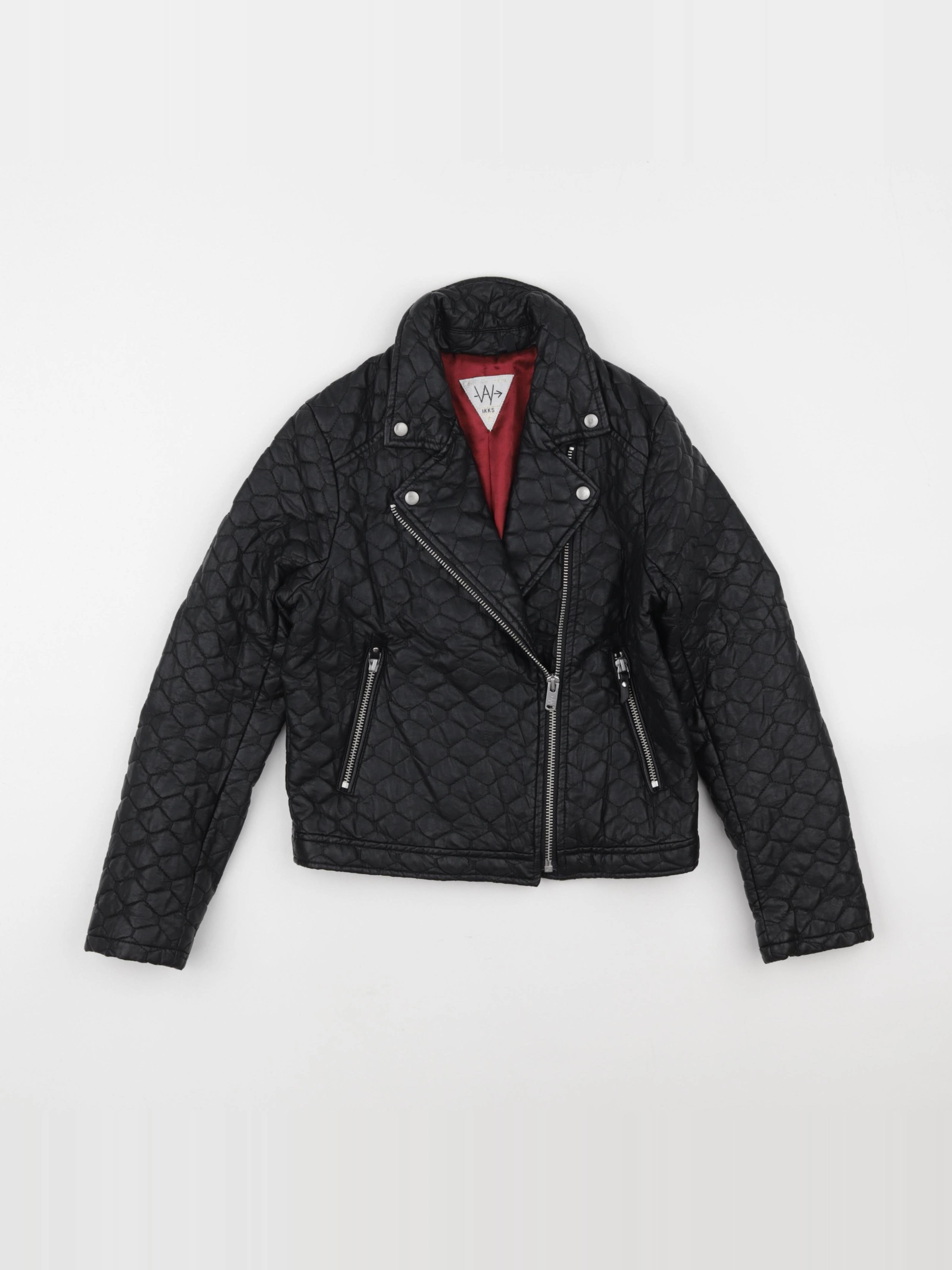IKKS - veste simili cuir noir - 10 ans