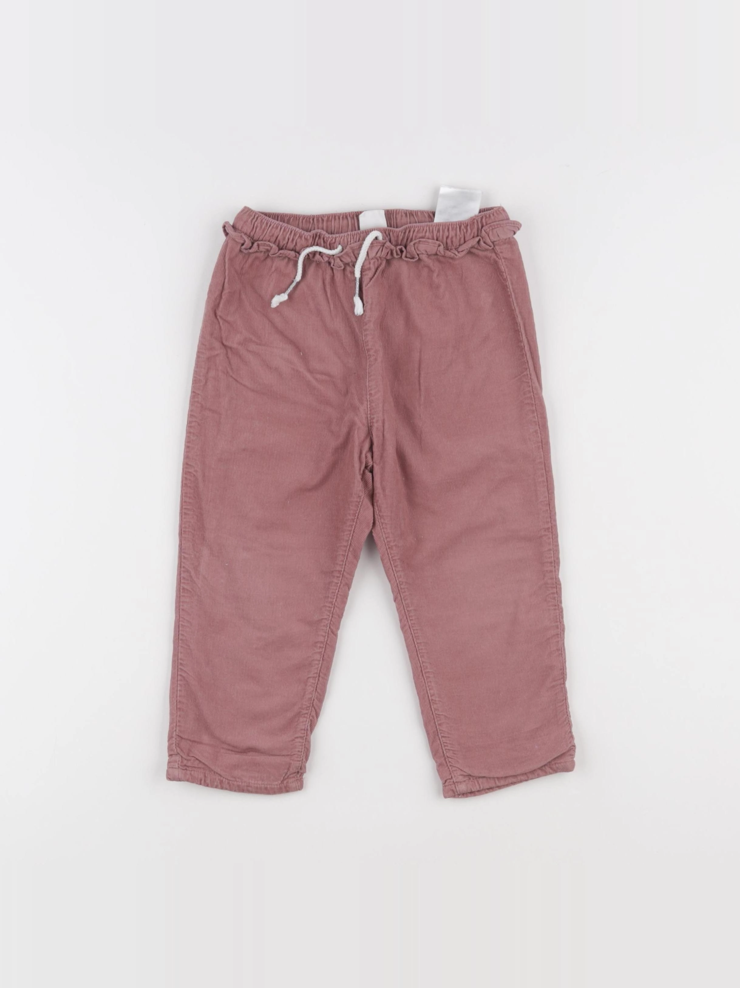 H&M - pantalon doublé rose - 18 mois