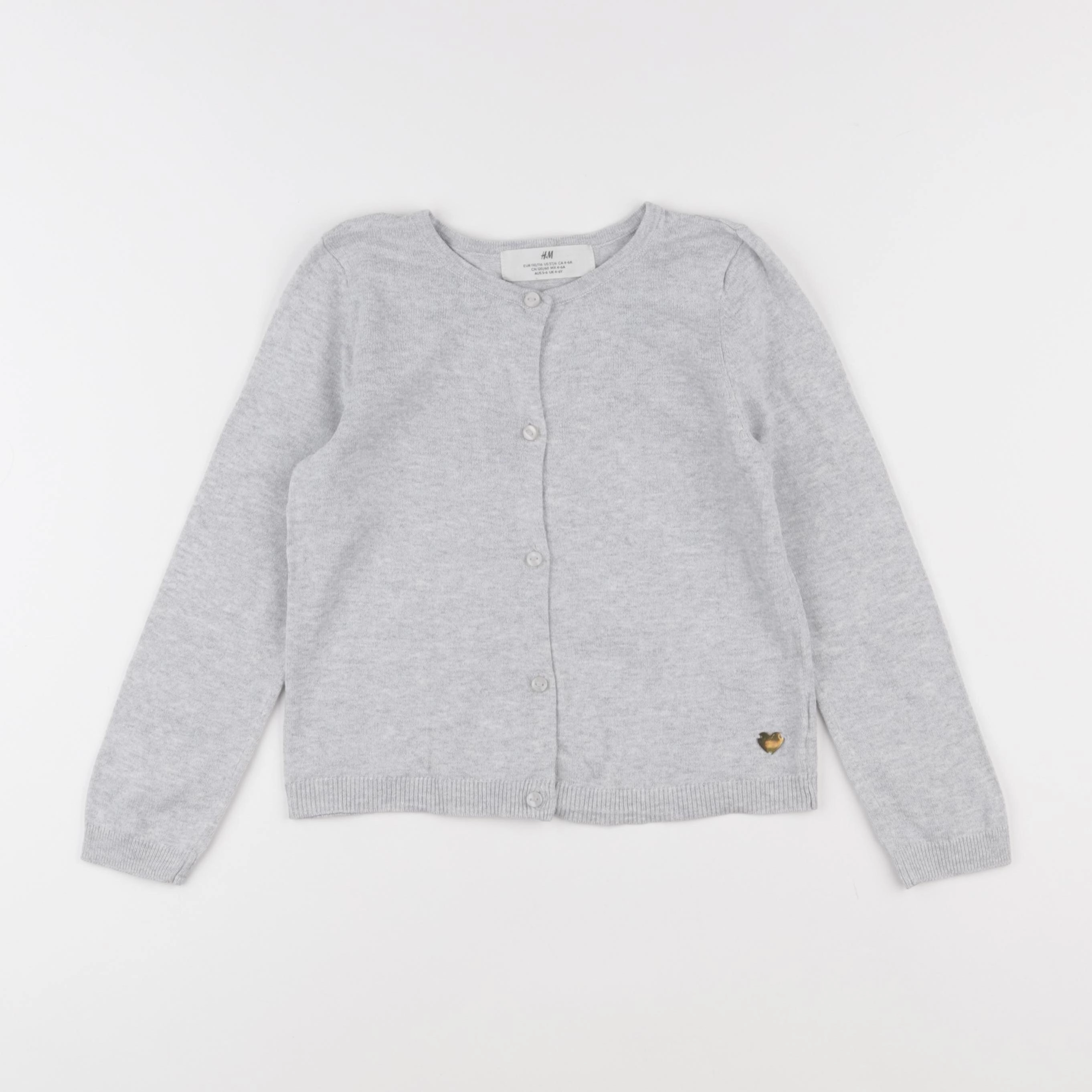 H&M - gilet gris - 4/6 ans