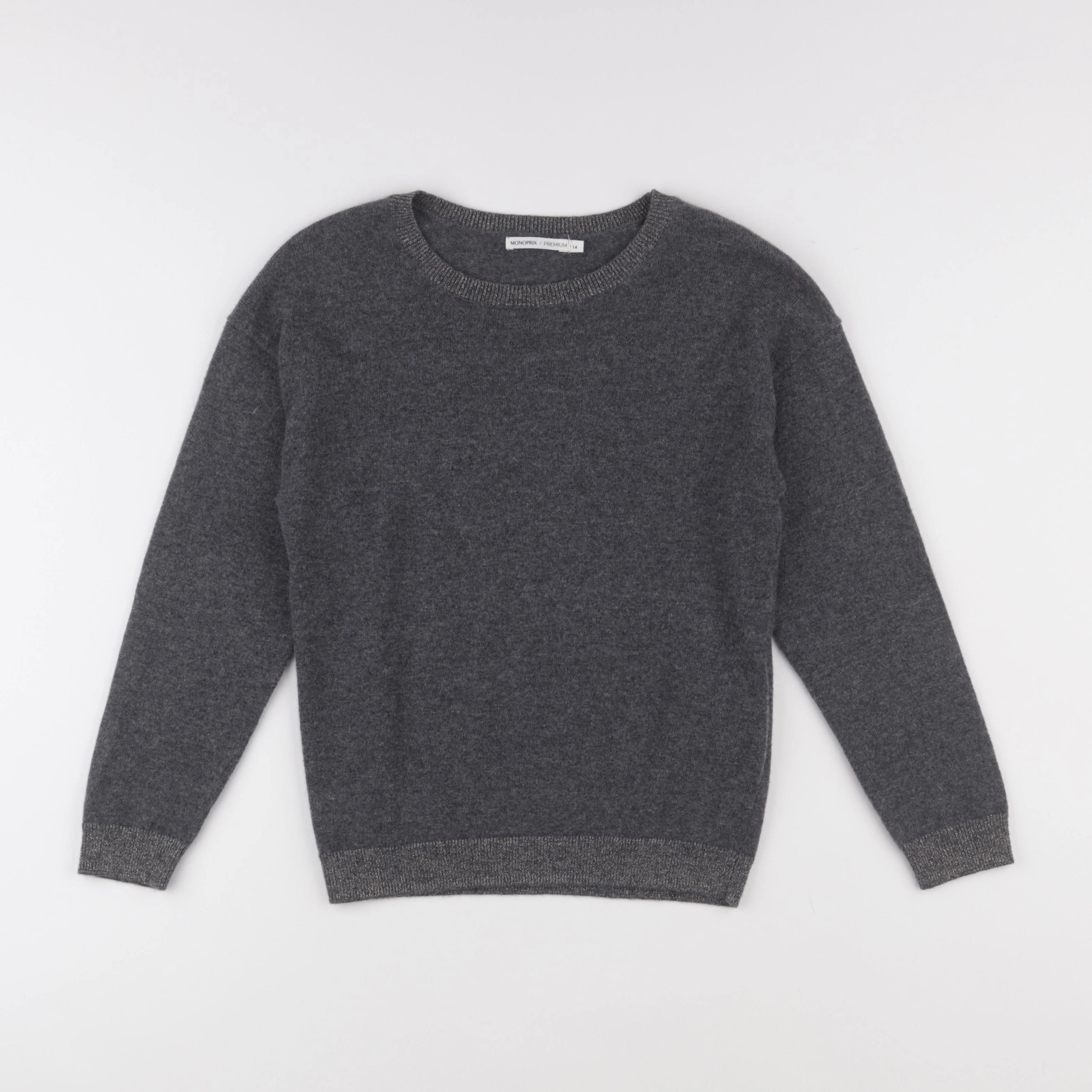 Monoprix - pull gris - 14 ans