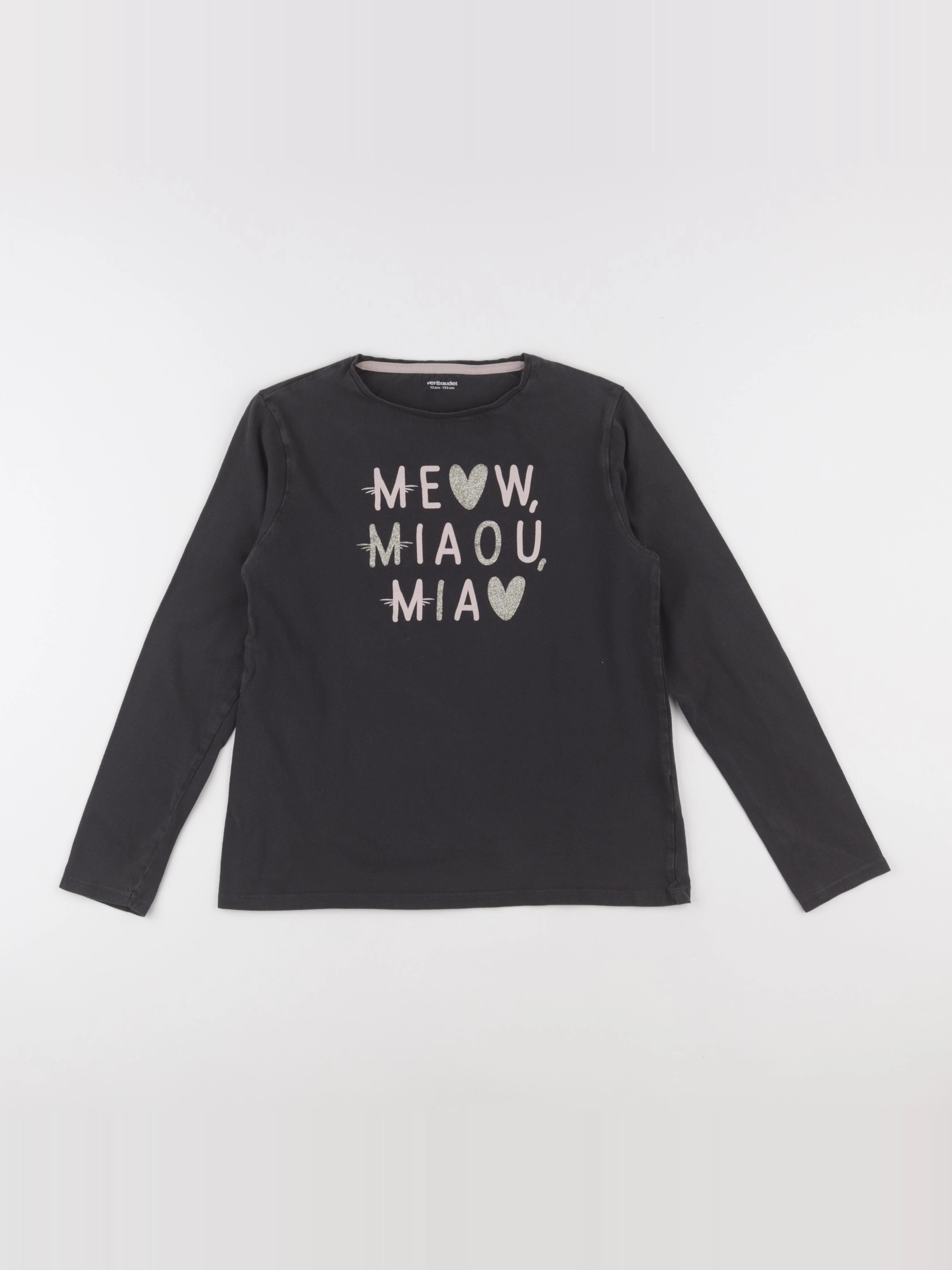 Vertbaudet - tee-shirt gris - 12 ans