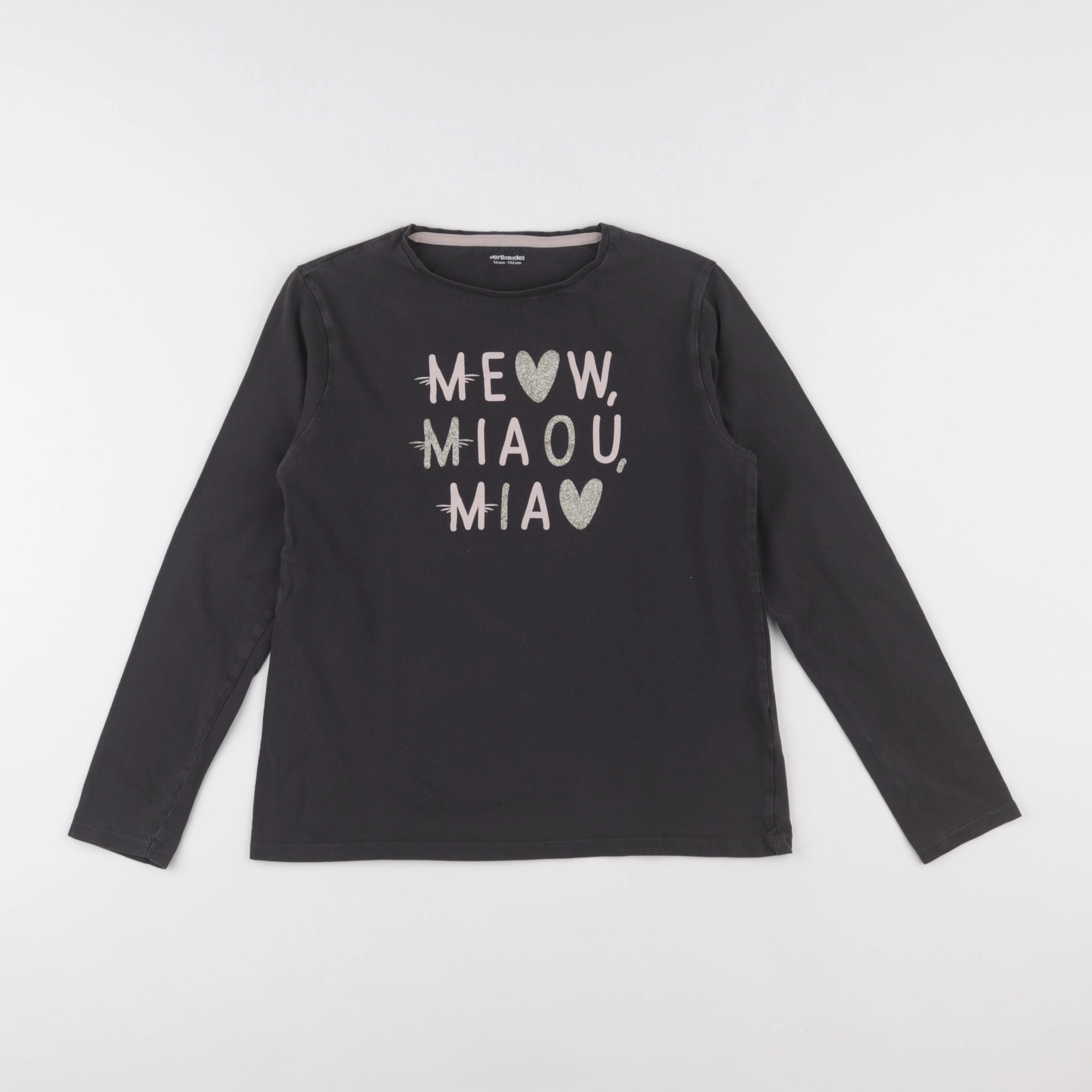 Vertbaudet - tee-shirt gris - 12 ans