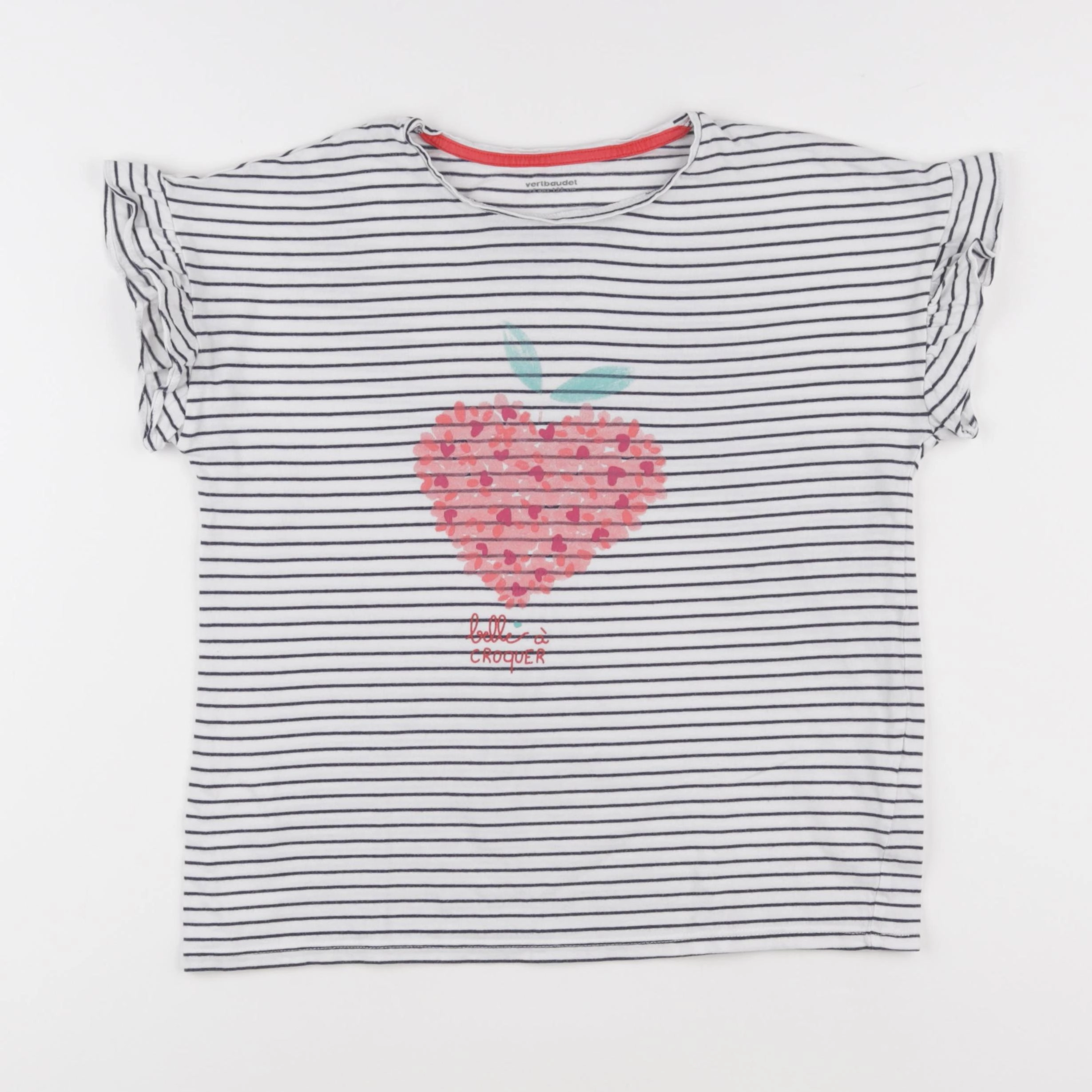 Vertbaudet - tee-shirt bleu, blanc - 12 ans