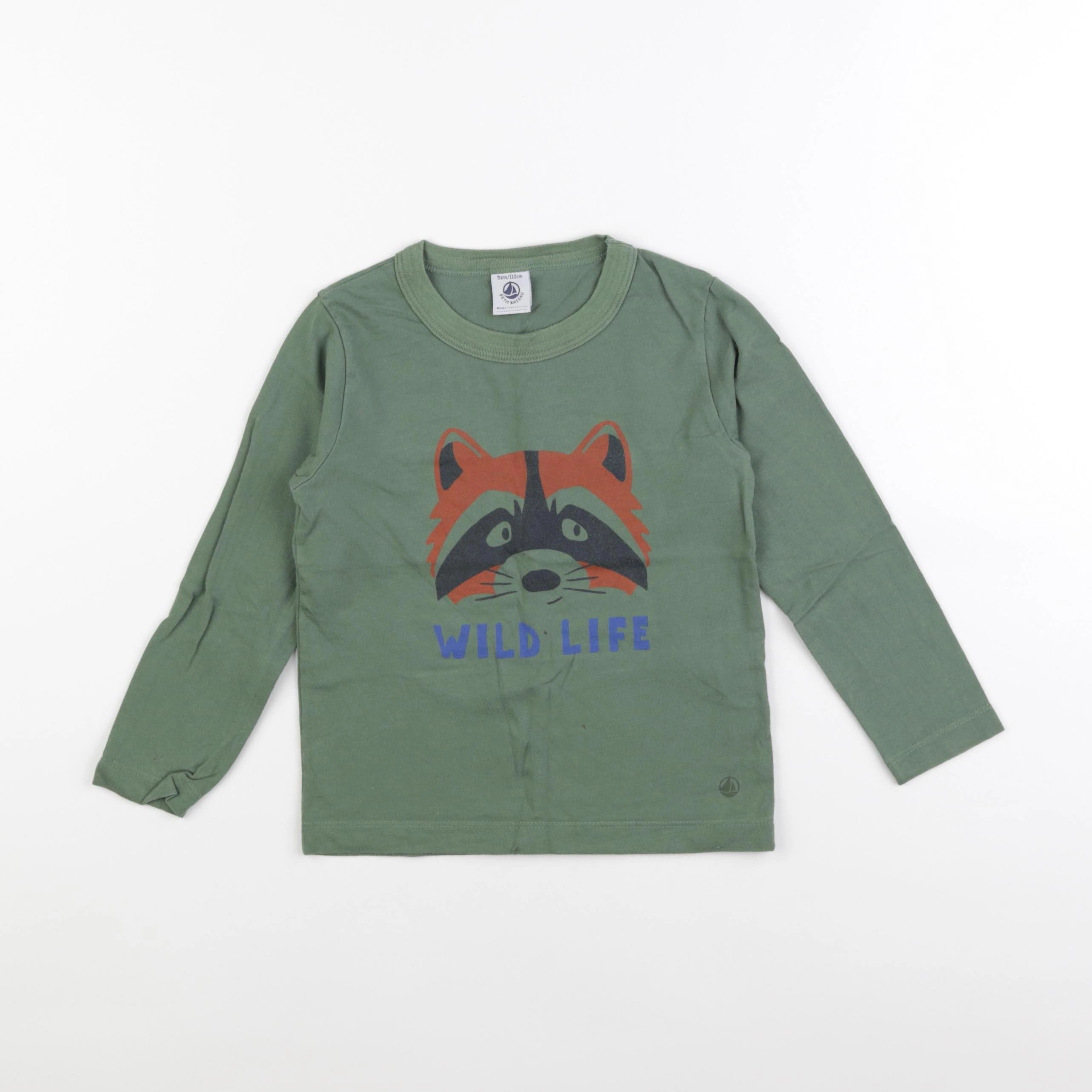 Petit Bateau - tee-shirt vert - 5 ans