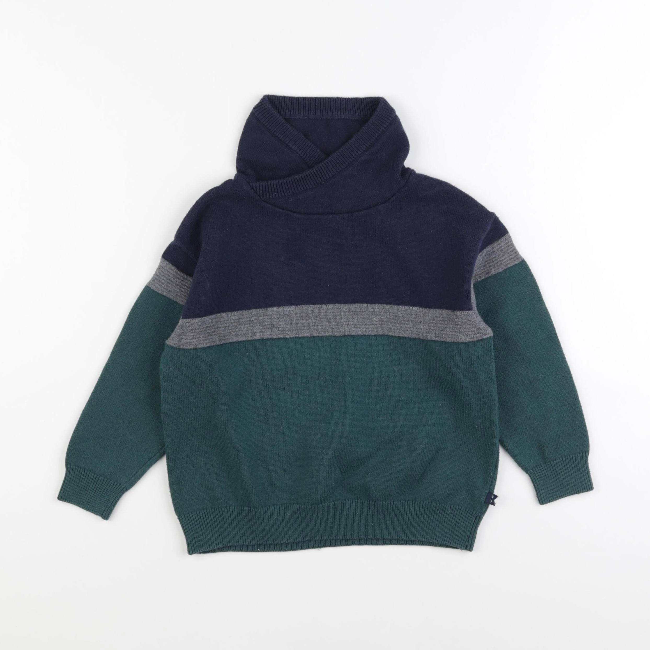 Okaidi - pull bleu, vert - 4 ans