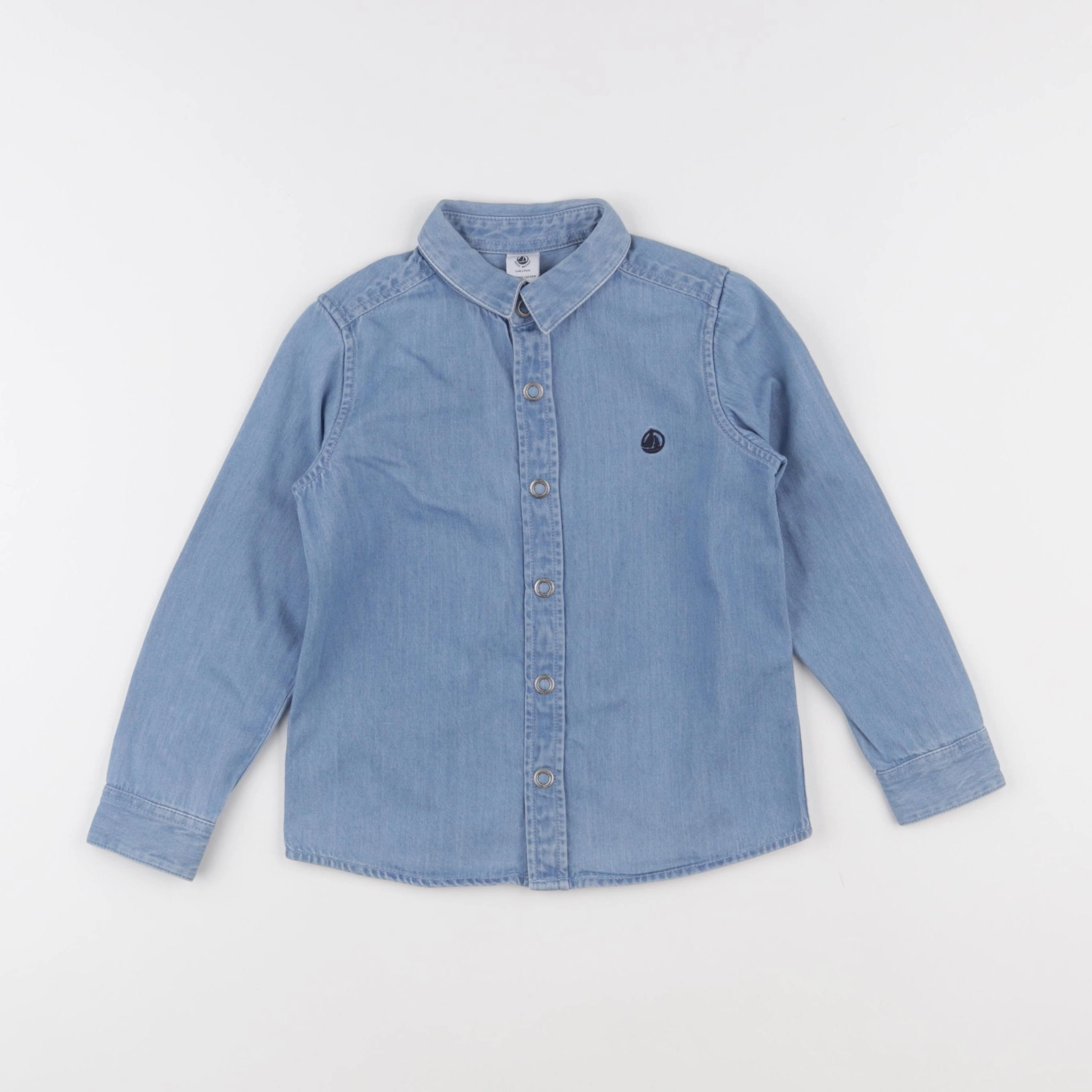 Petit Bateau - chemise bleu - 5 ans