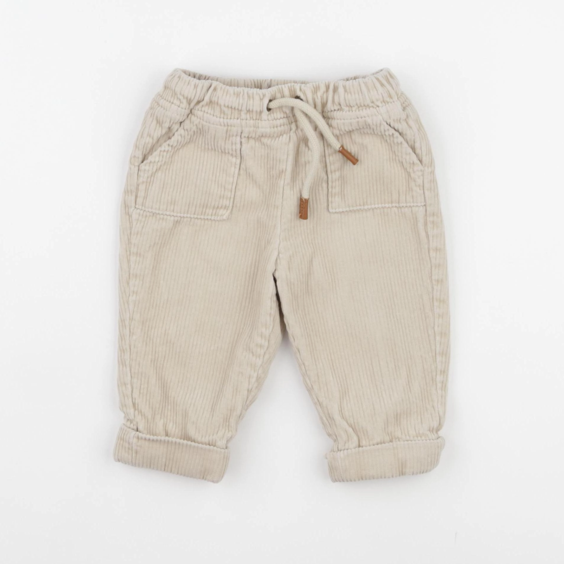 Vertbaudet - pantalon beige - 9 mois
