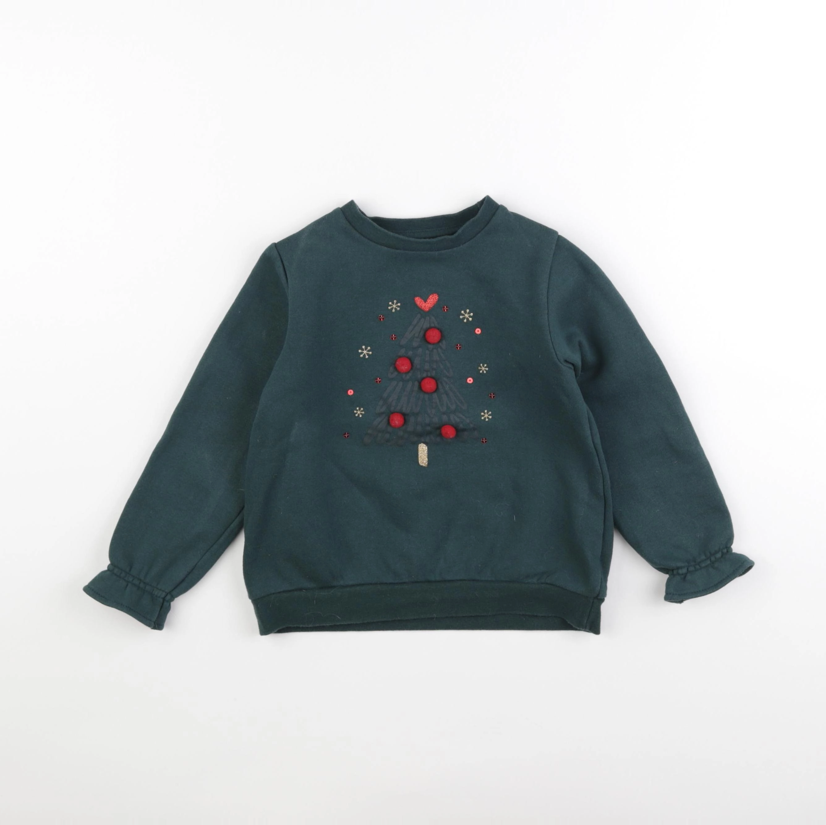 Vertbaudet - sweat vert - 5 ans