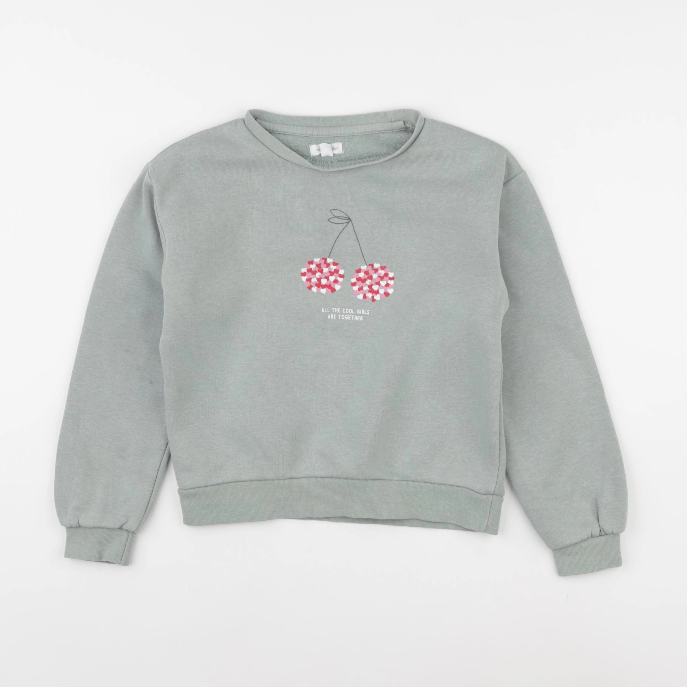 Vertbaudet - sweat vert - 8 ans