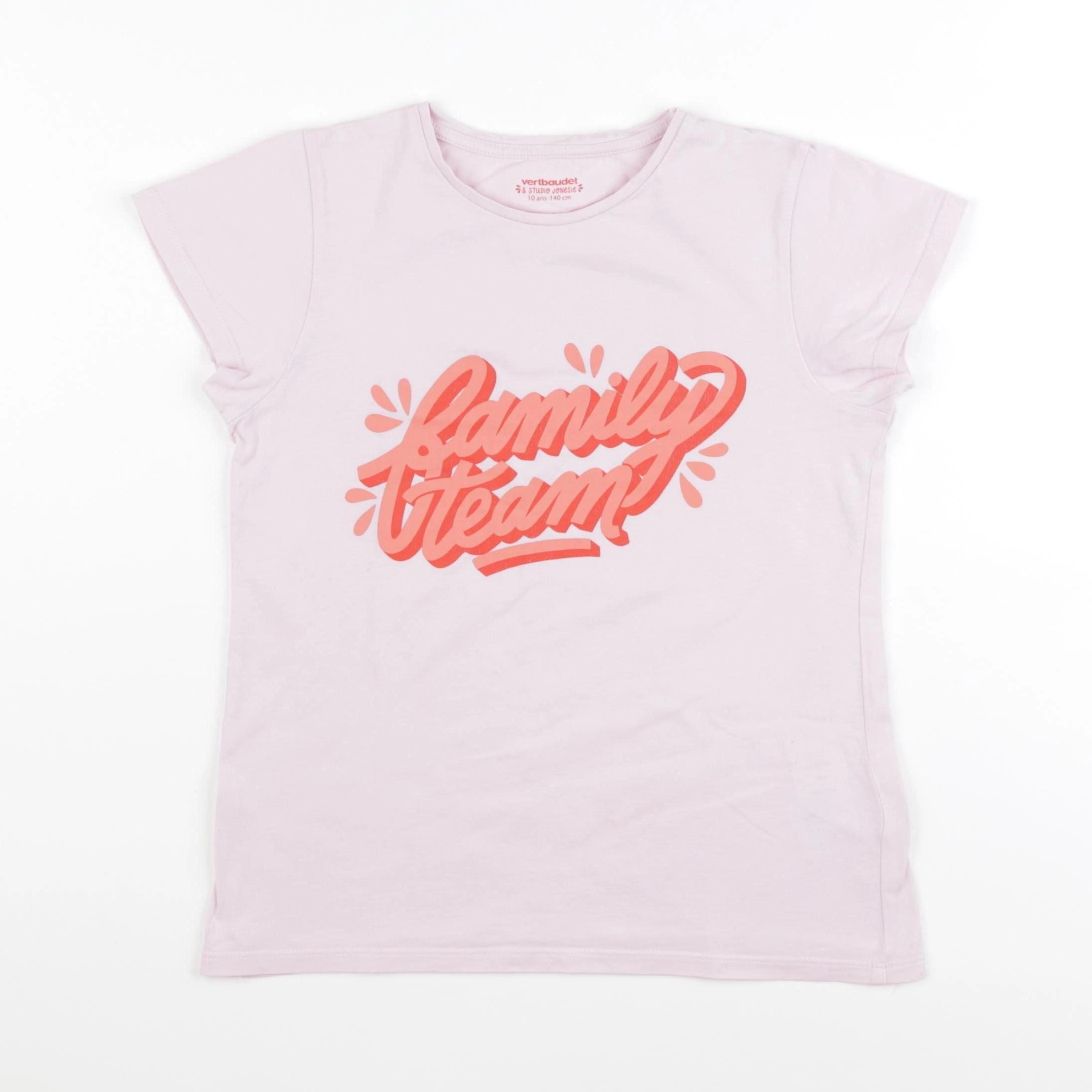 Vertbaudet - tee-shirt rose - 10 ans