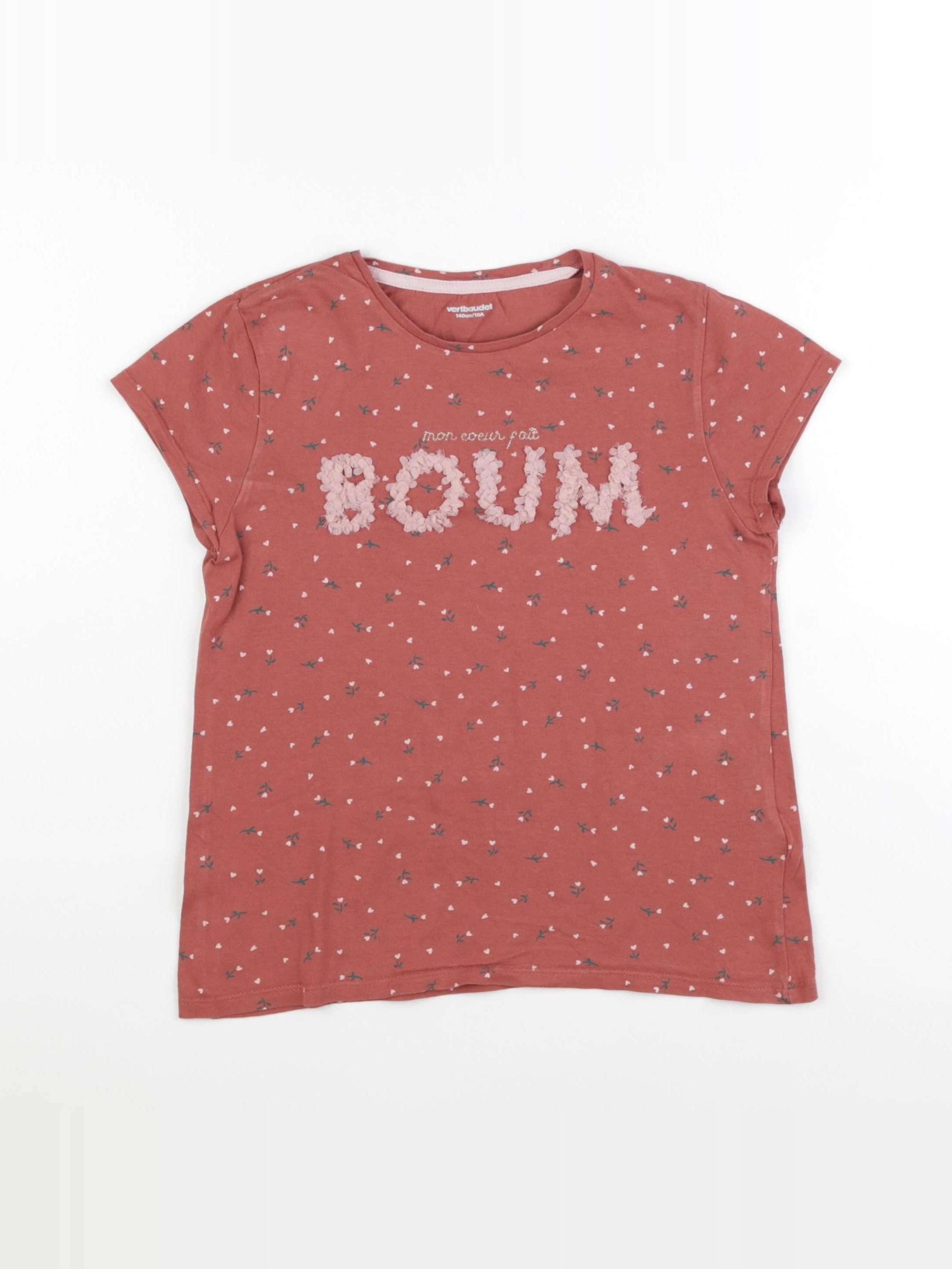 Vertbaudet - tee-shirt rose - 10 ans