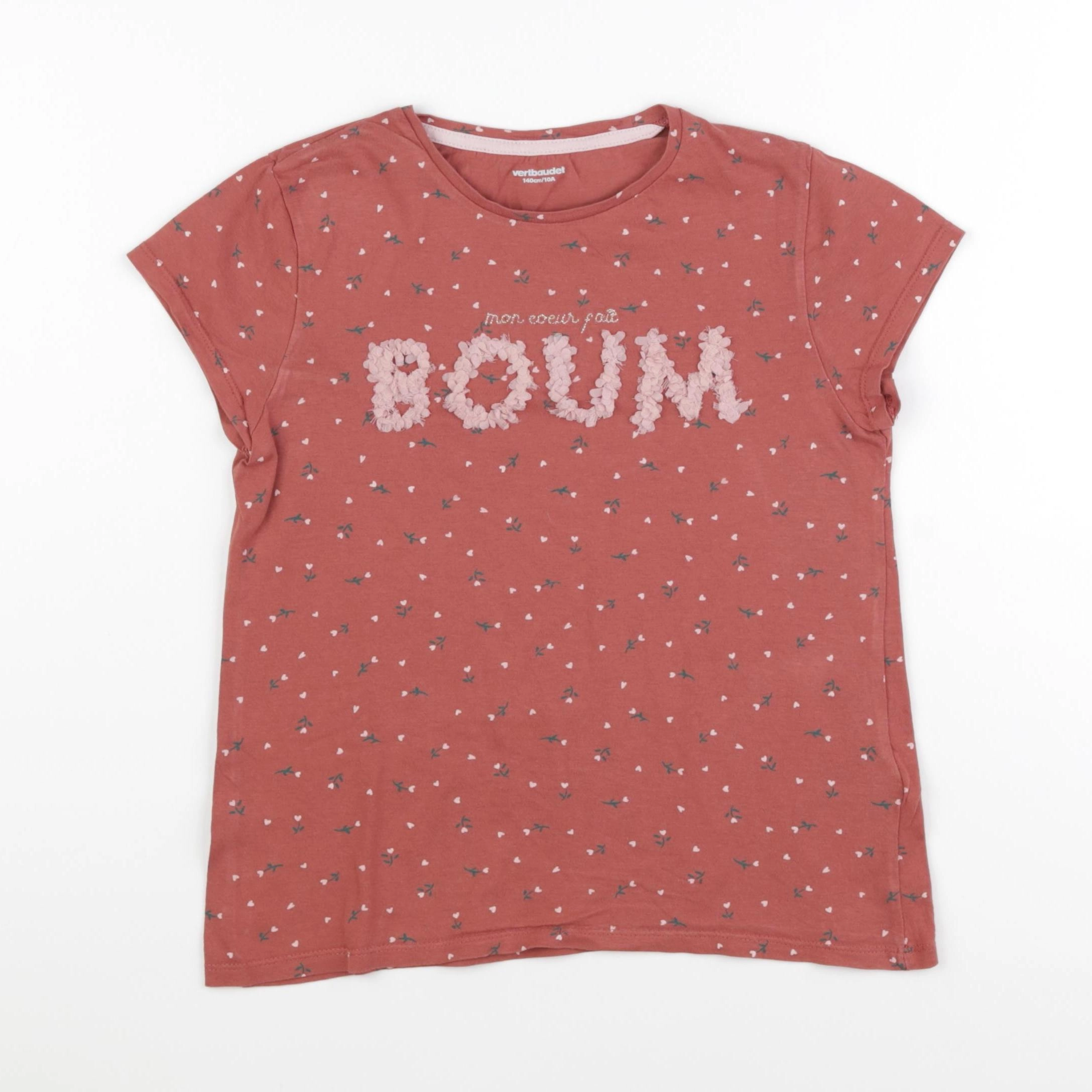 Vertbaudet - tee-shirt rose - 10 ans