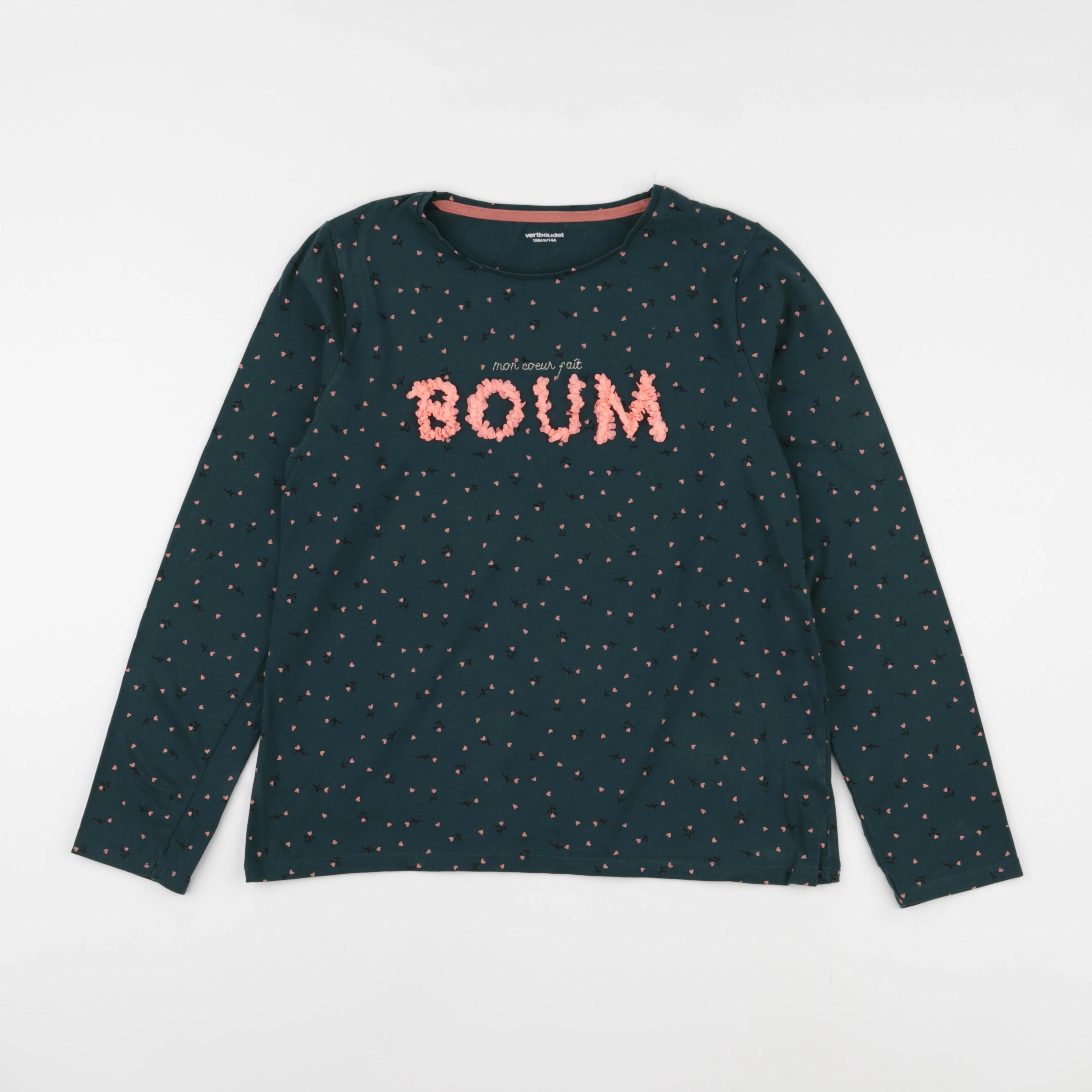 Vertbaudet - tee-shirt vert - 14 ans