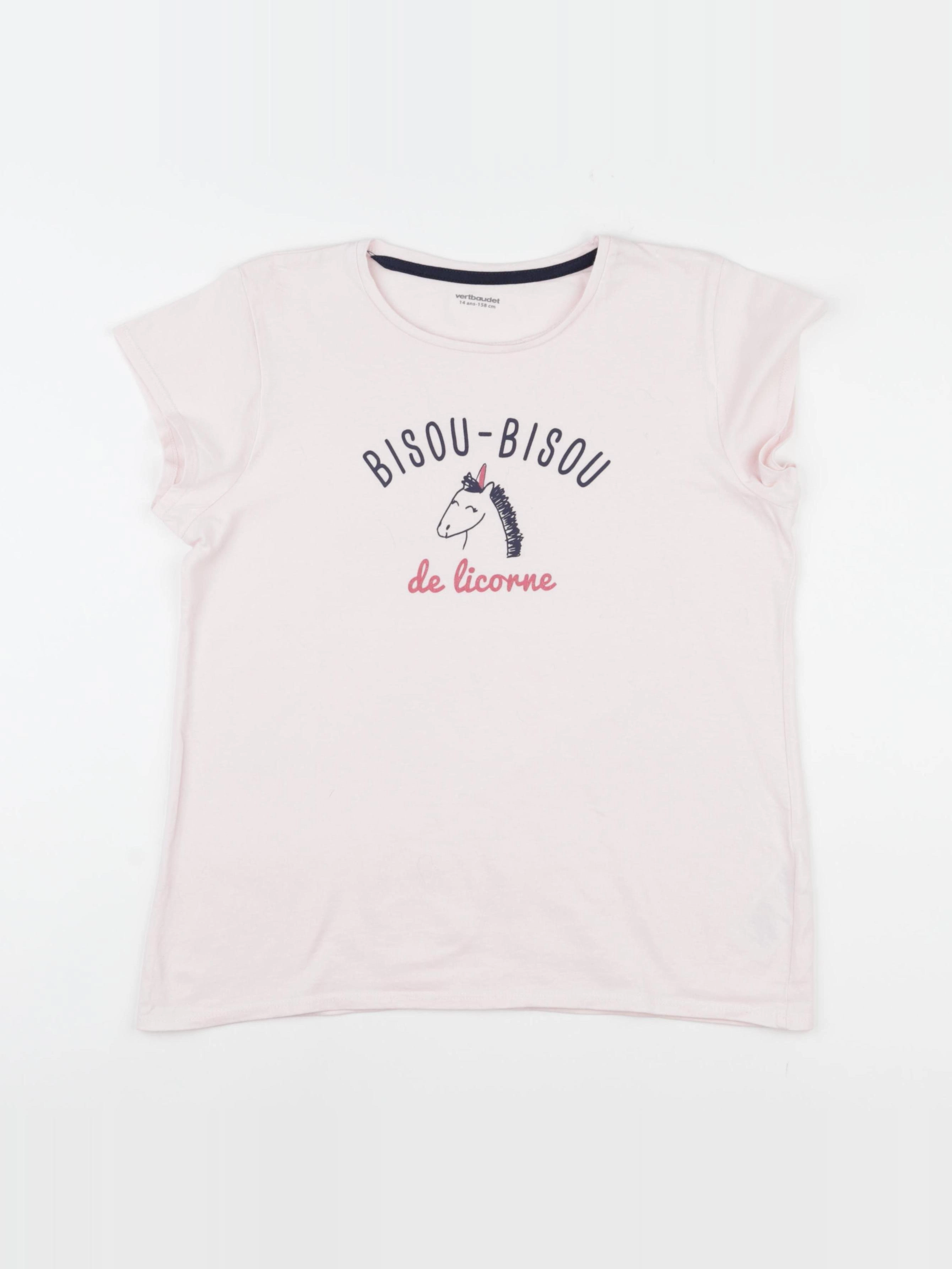 Vertbaudet - tee-shirt rose - 14 ans