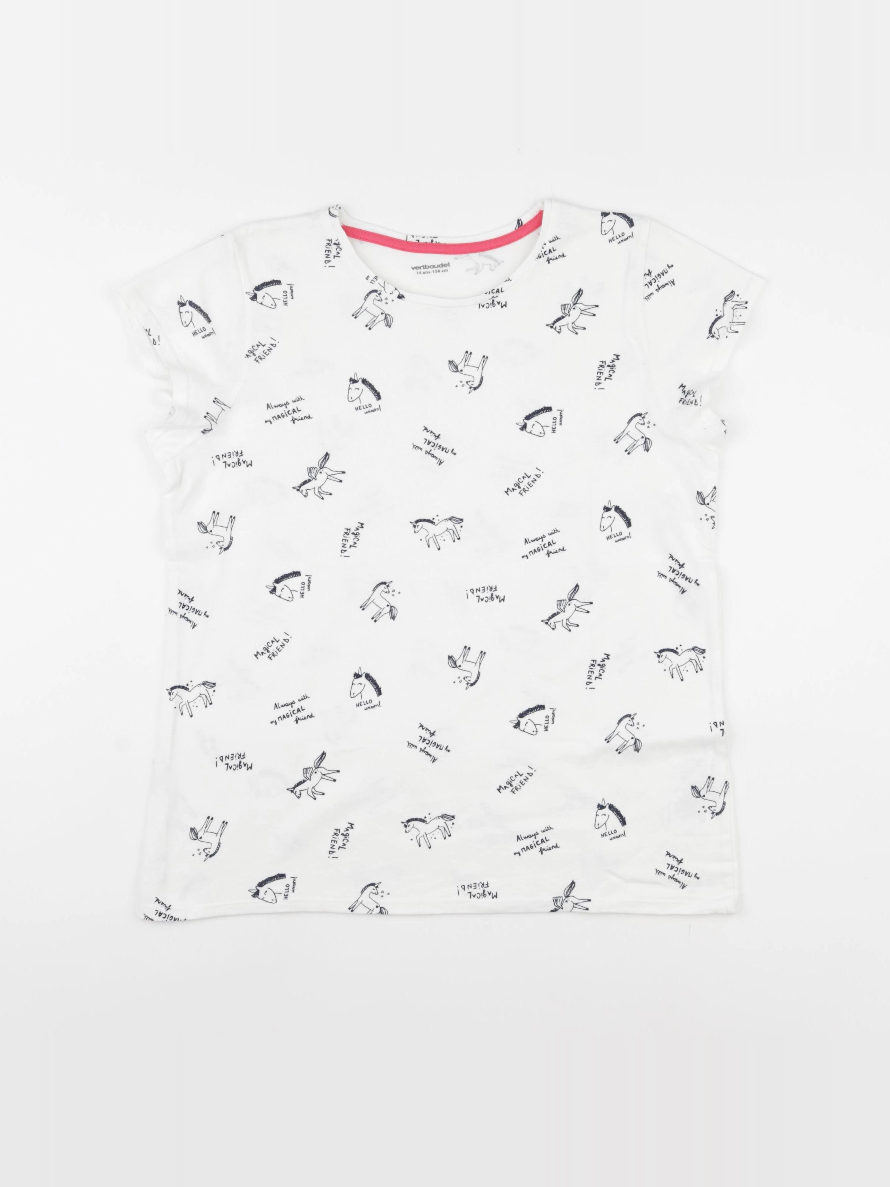 Vertbaudet - tee-shirt blanc - 14 ans
