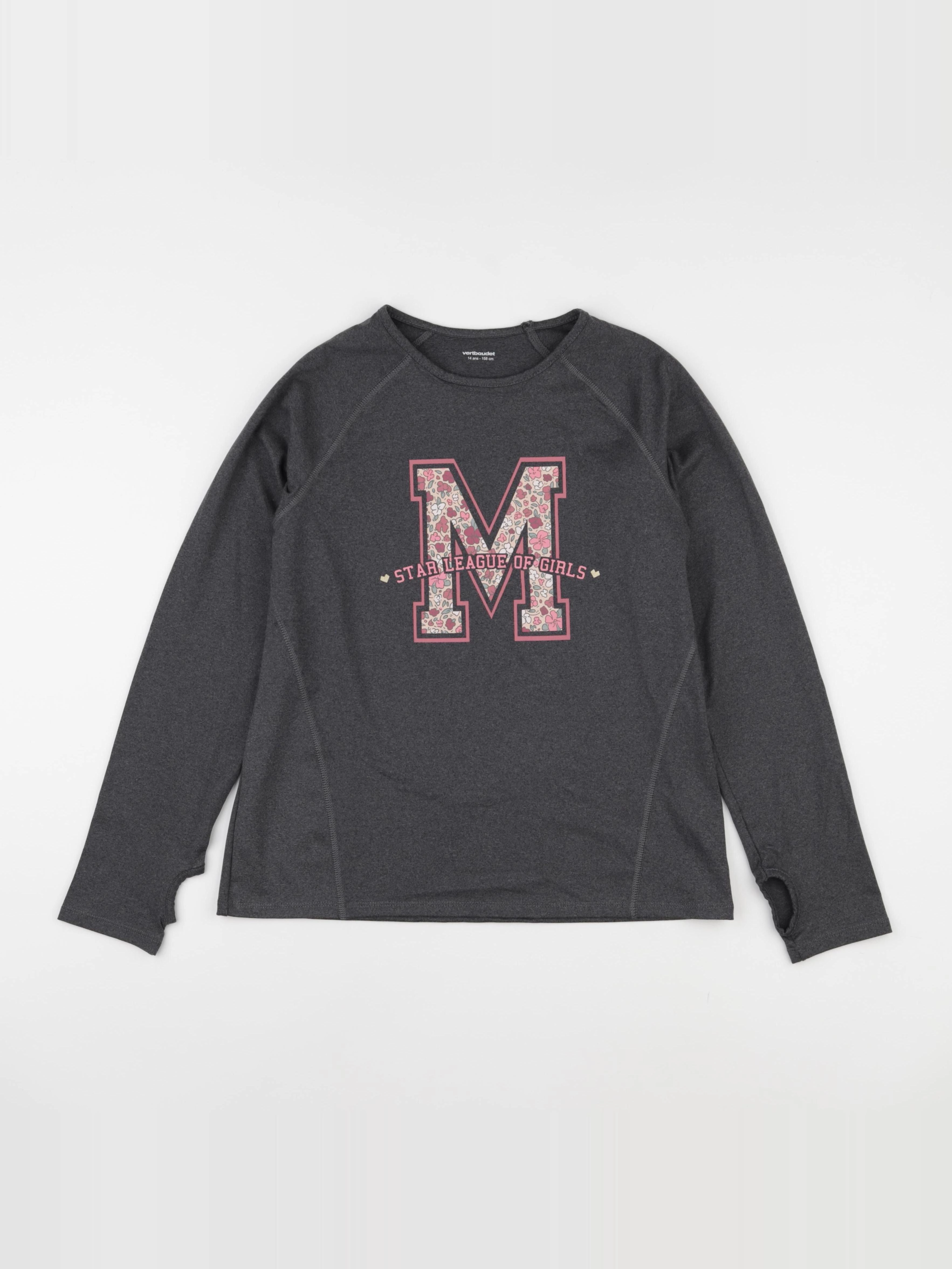 Vertbaudet - tee-shirt gris - 14 ans