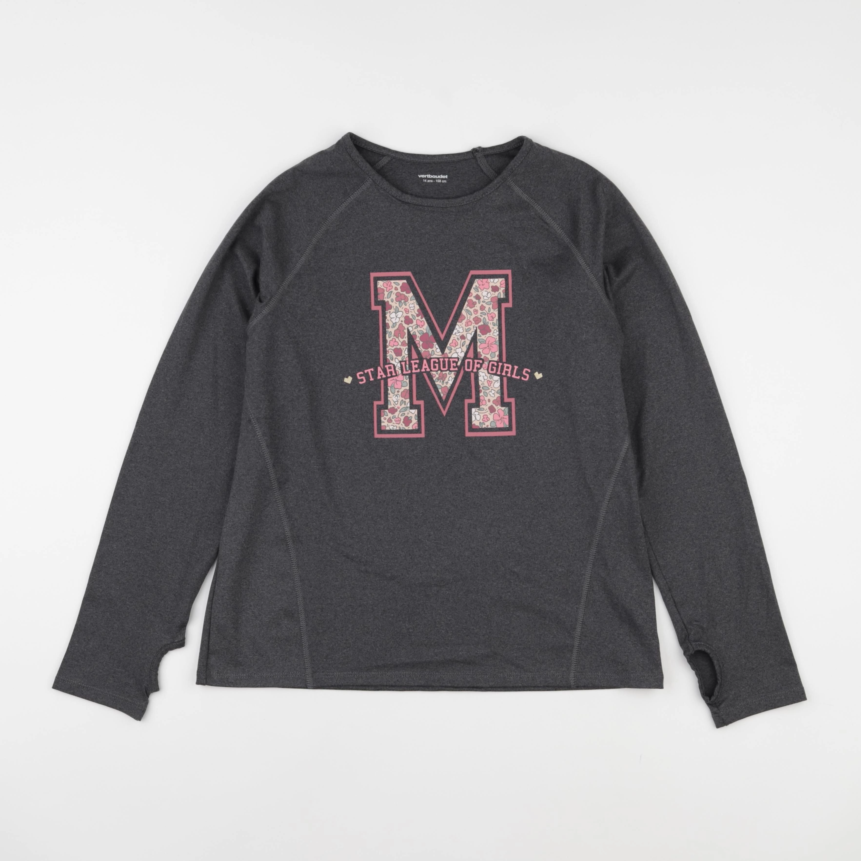 Vertbaudet - tee-shirt gris - 14 ans
