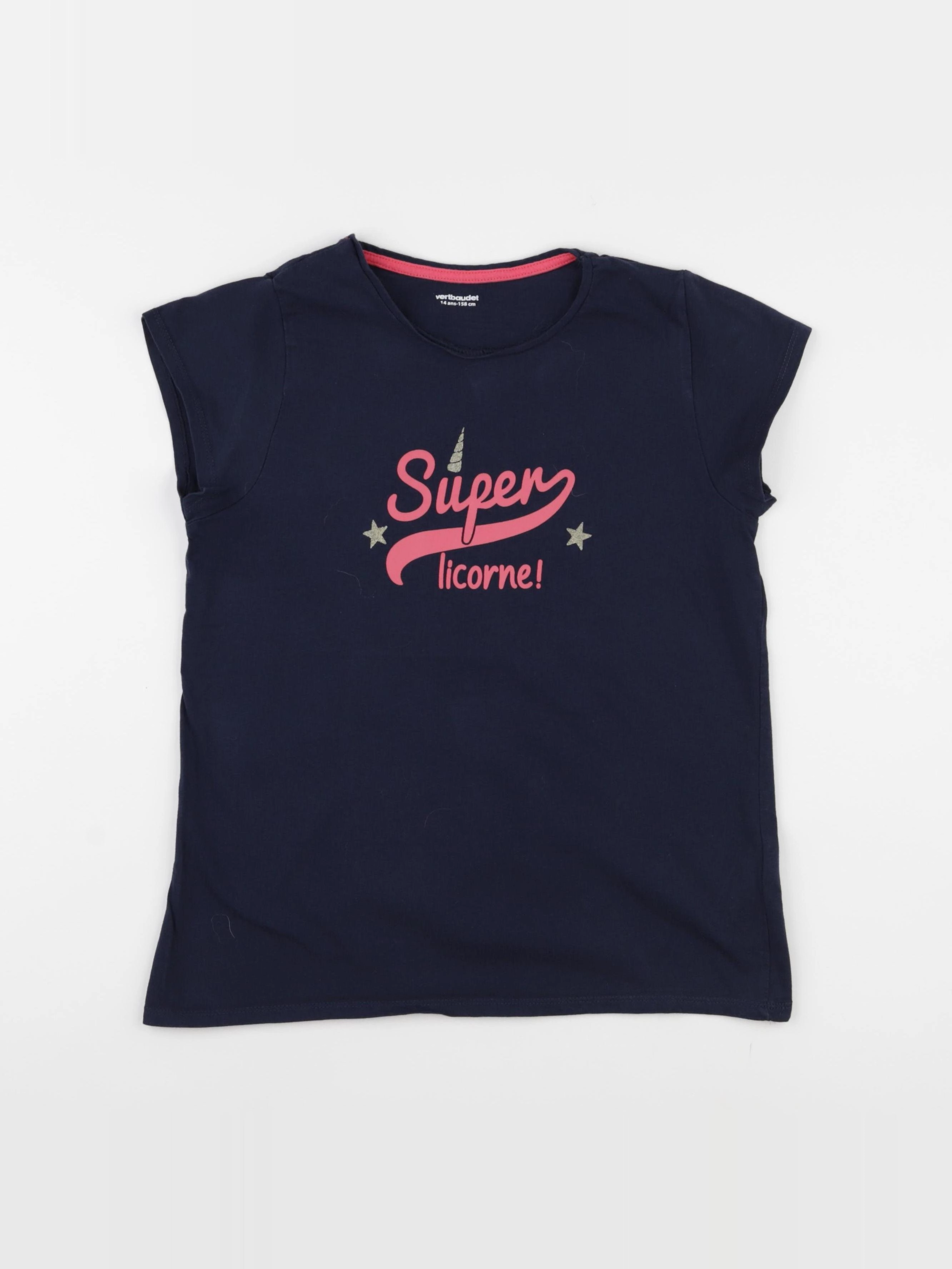 Vertbaudet - tee-shirt bleu - 14 ans