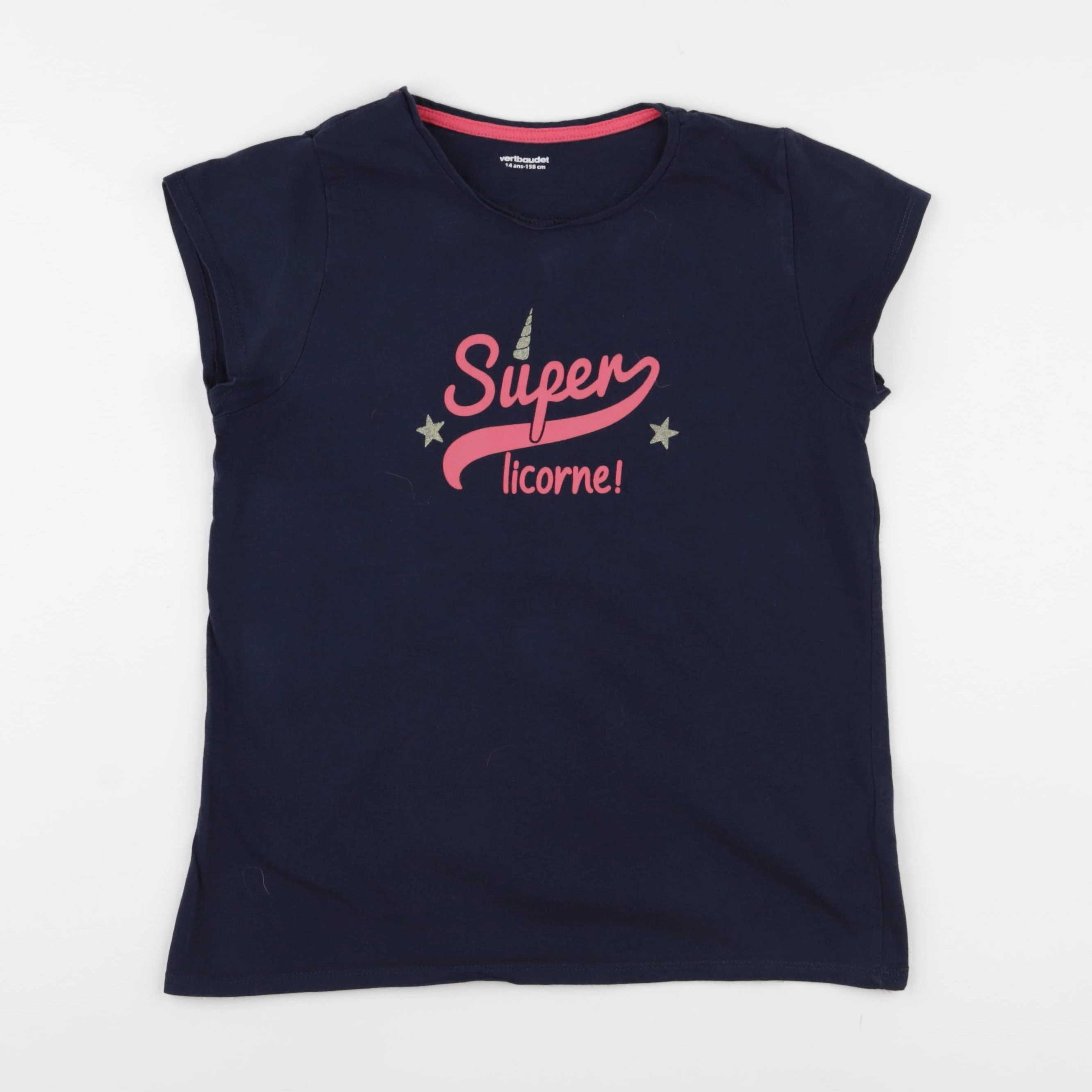 Vertbaudet - tee-shirt bleu - 14 ans