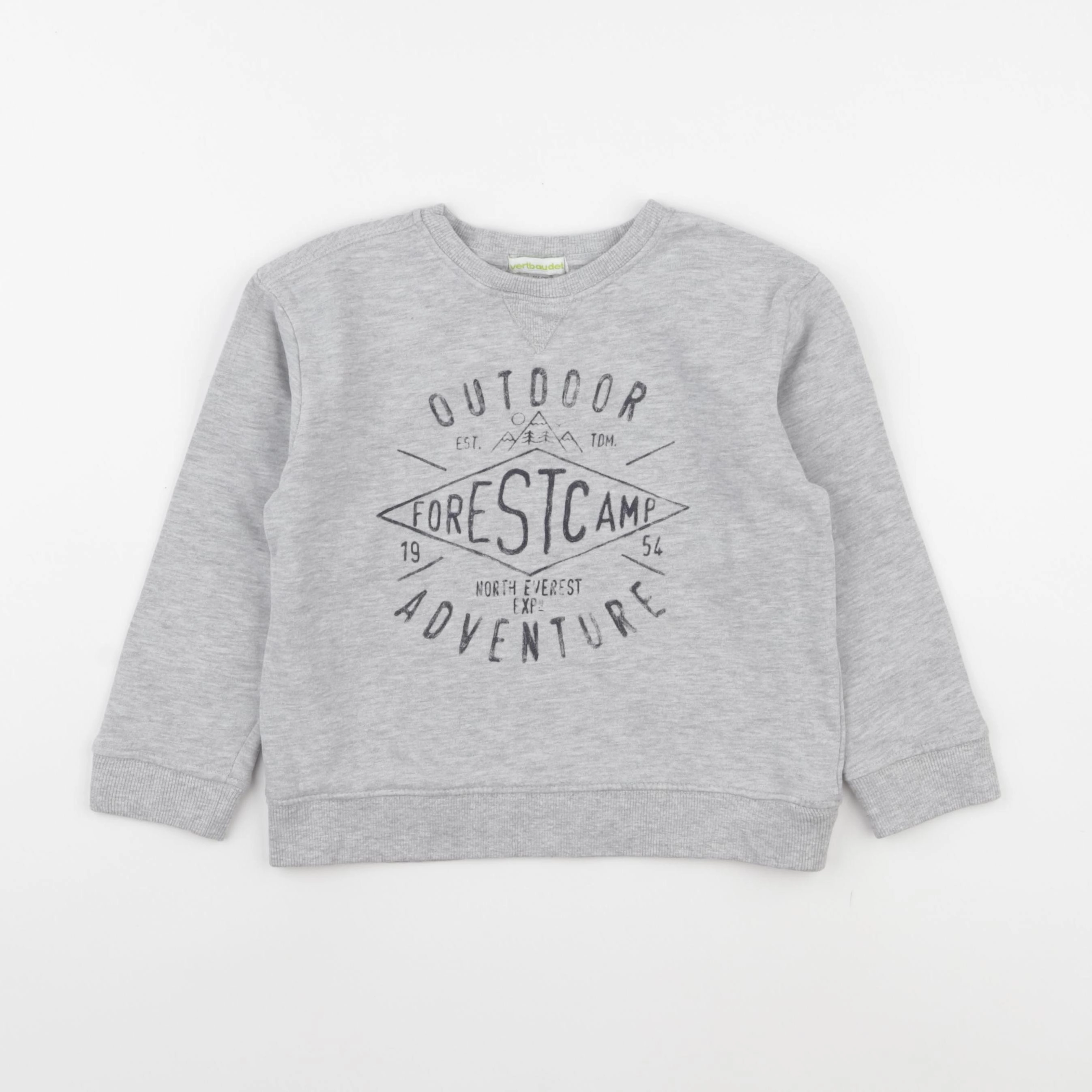 Vertbaudet - sweat gris - 6 ans