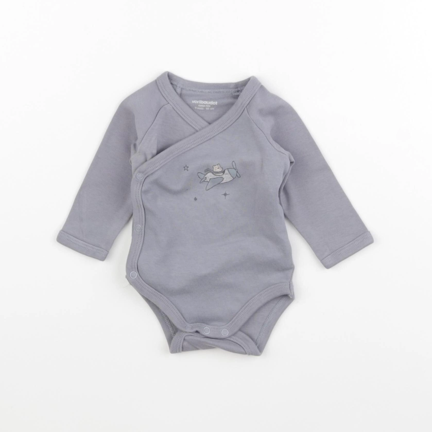 Vertbaudet - body bleu - 3 mois