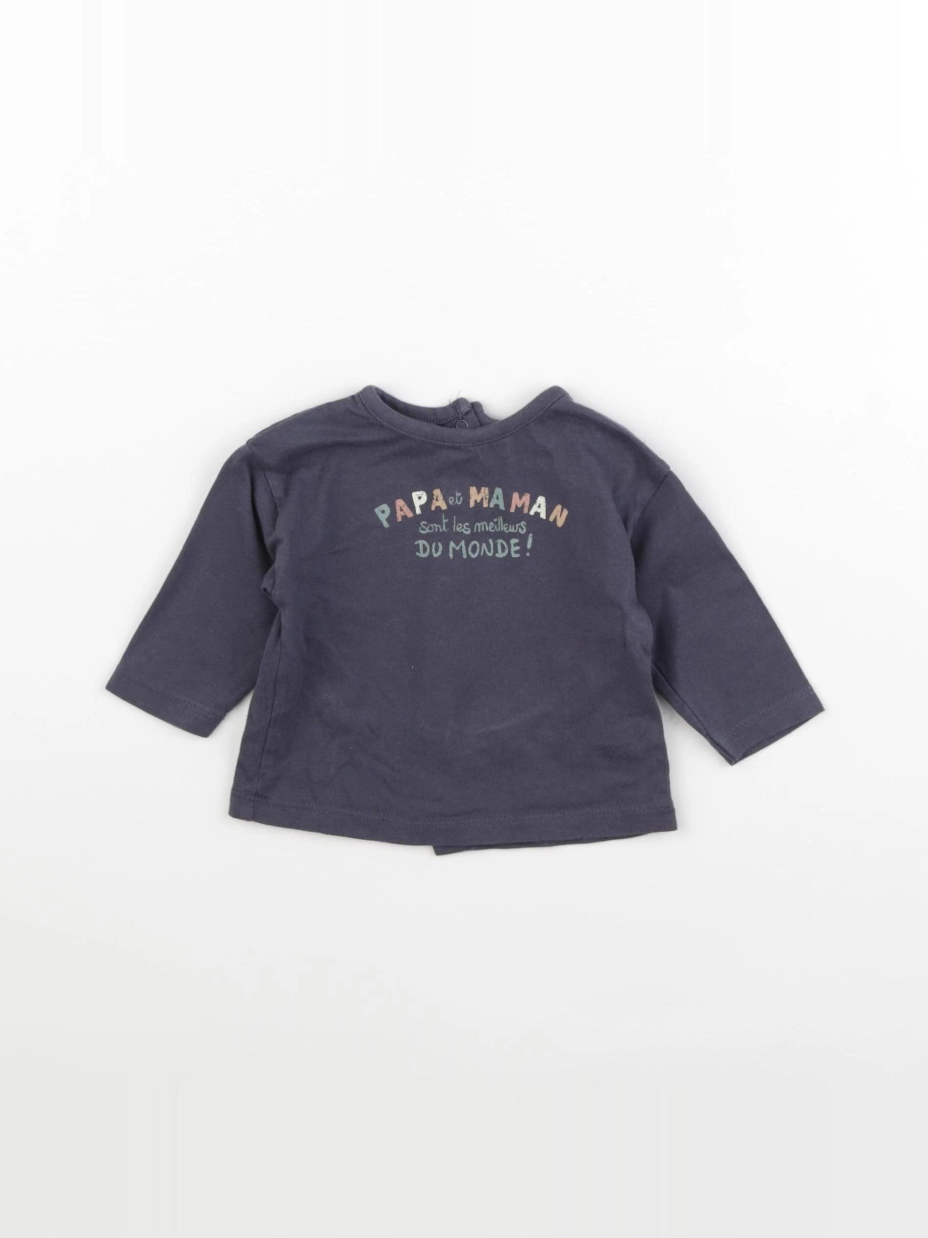 Vertbaudet - tee-shirt bleu - 3 mois