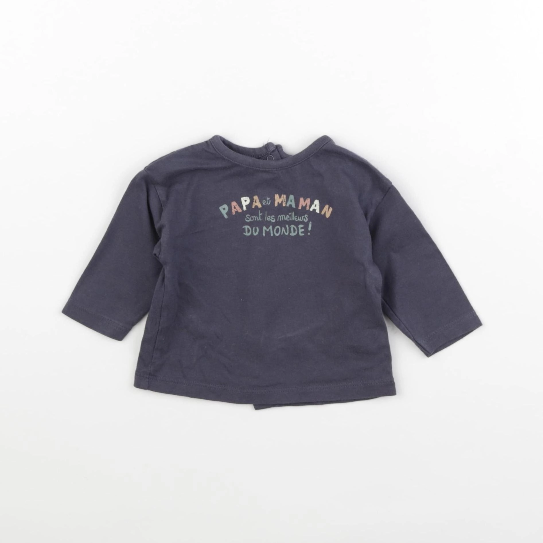 Vertbaudet - tee-shirt bleu - 3 mois