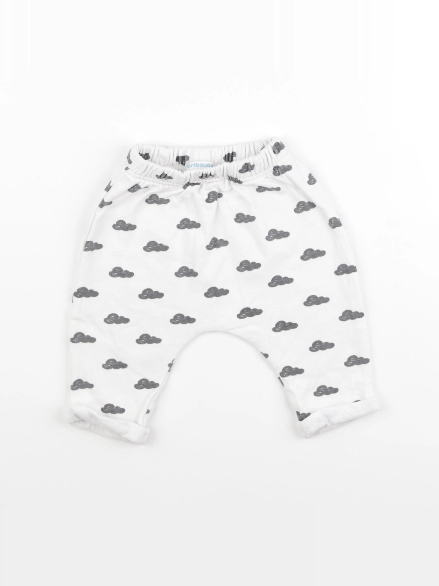 Vertbaudet - jogging blanc, gris - 3 mois
