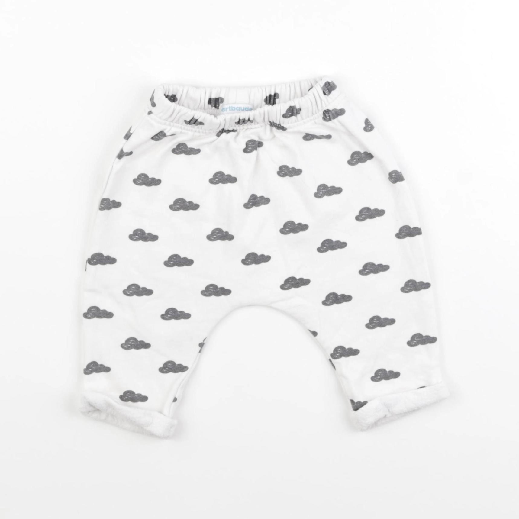 Vertbaudet - jogging blanc, gris - 3 mois