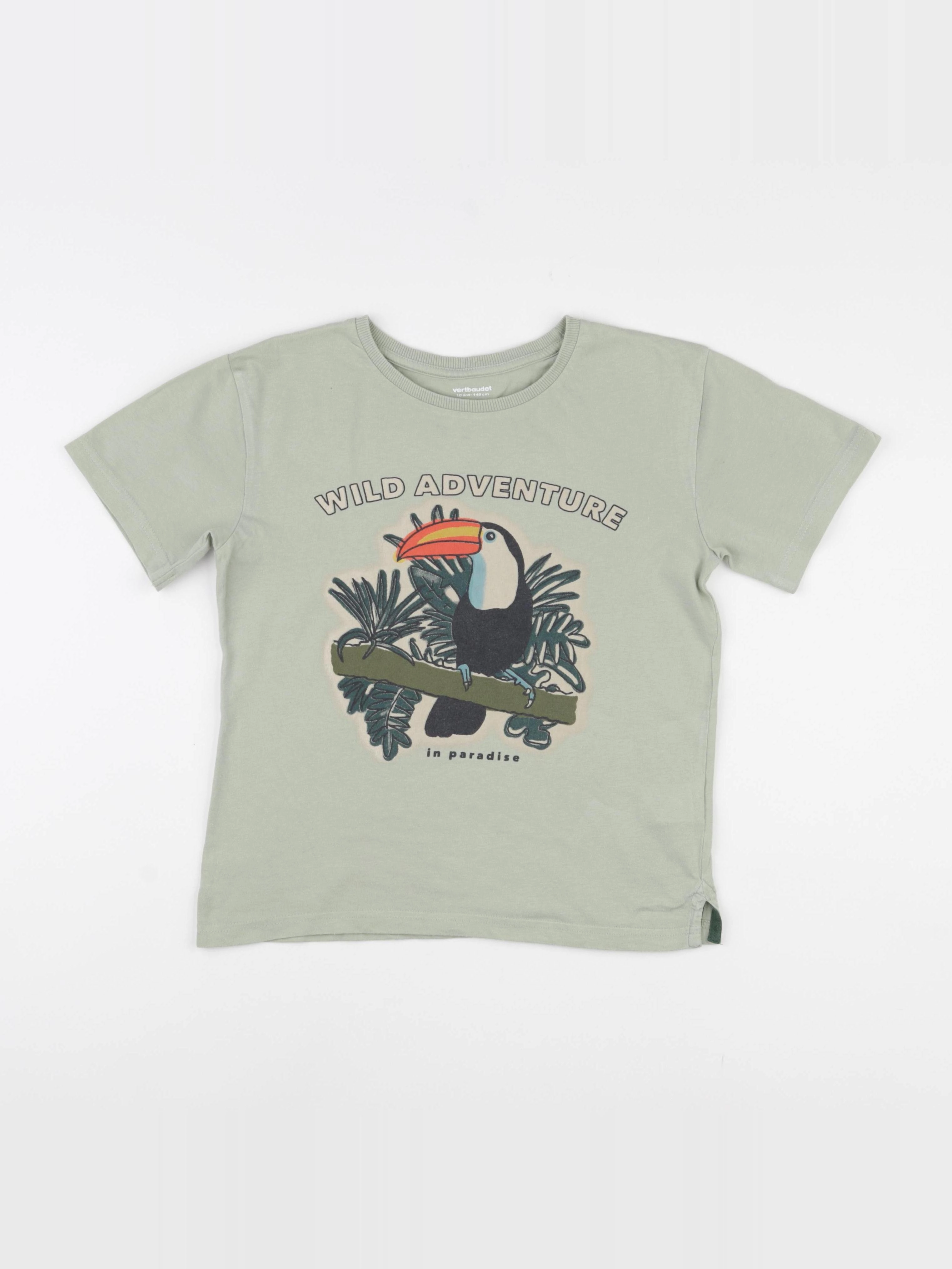 Vertbaudet - tee-shirt vert - 10 ans