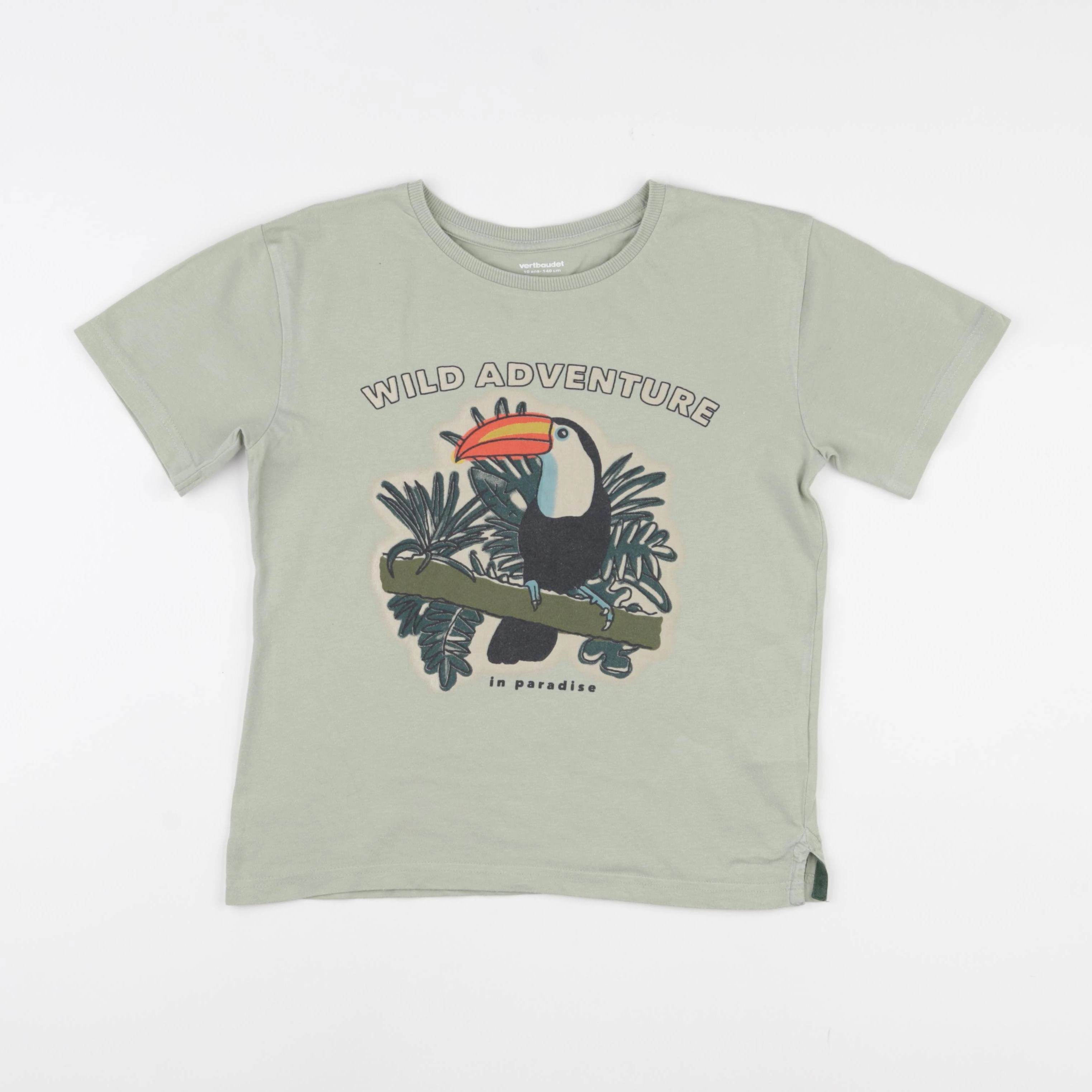 Vertbaudet - tee-shirt vert - 10 ans