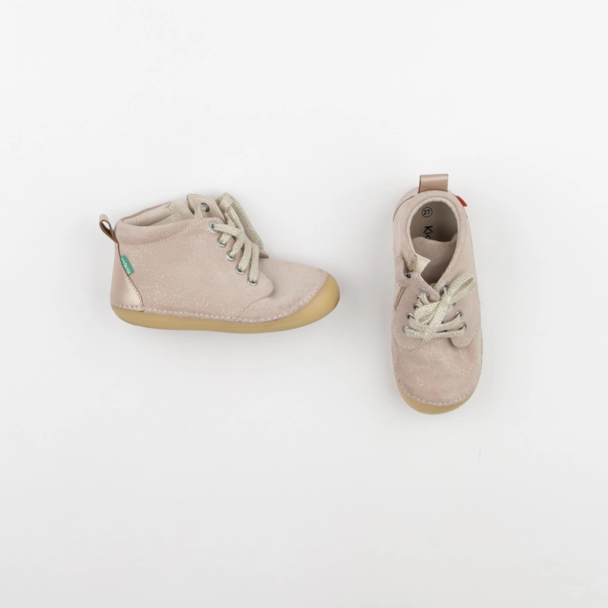 Kickers - bottillons rose, argent - pointure 27