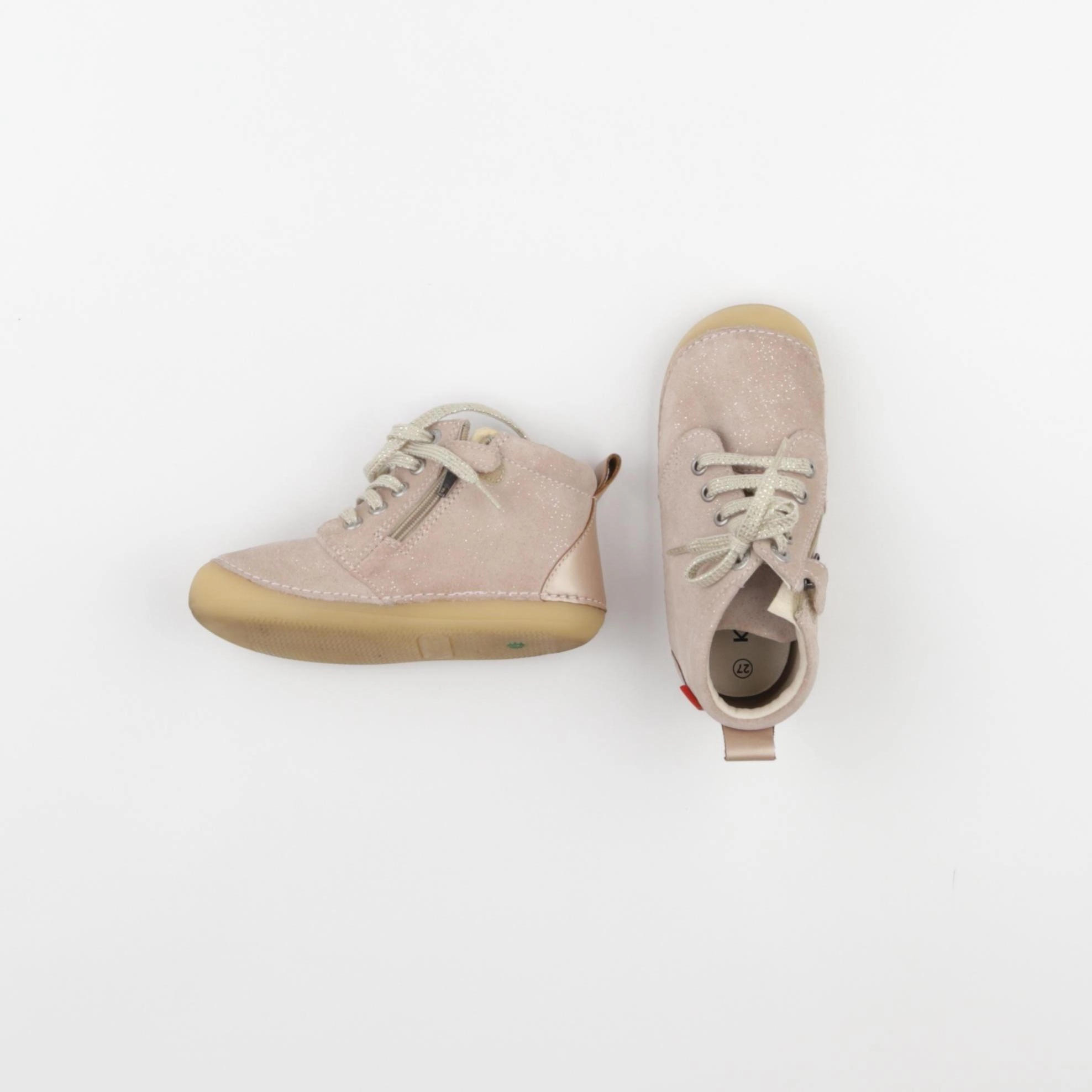 Kickers - bottillons rose, argent - pointure 27
