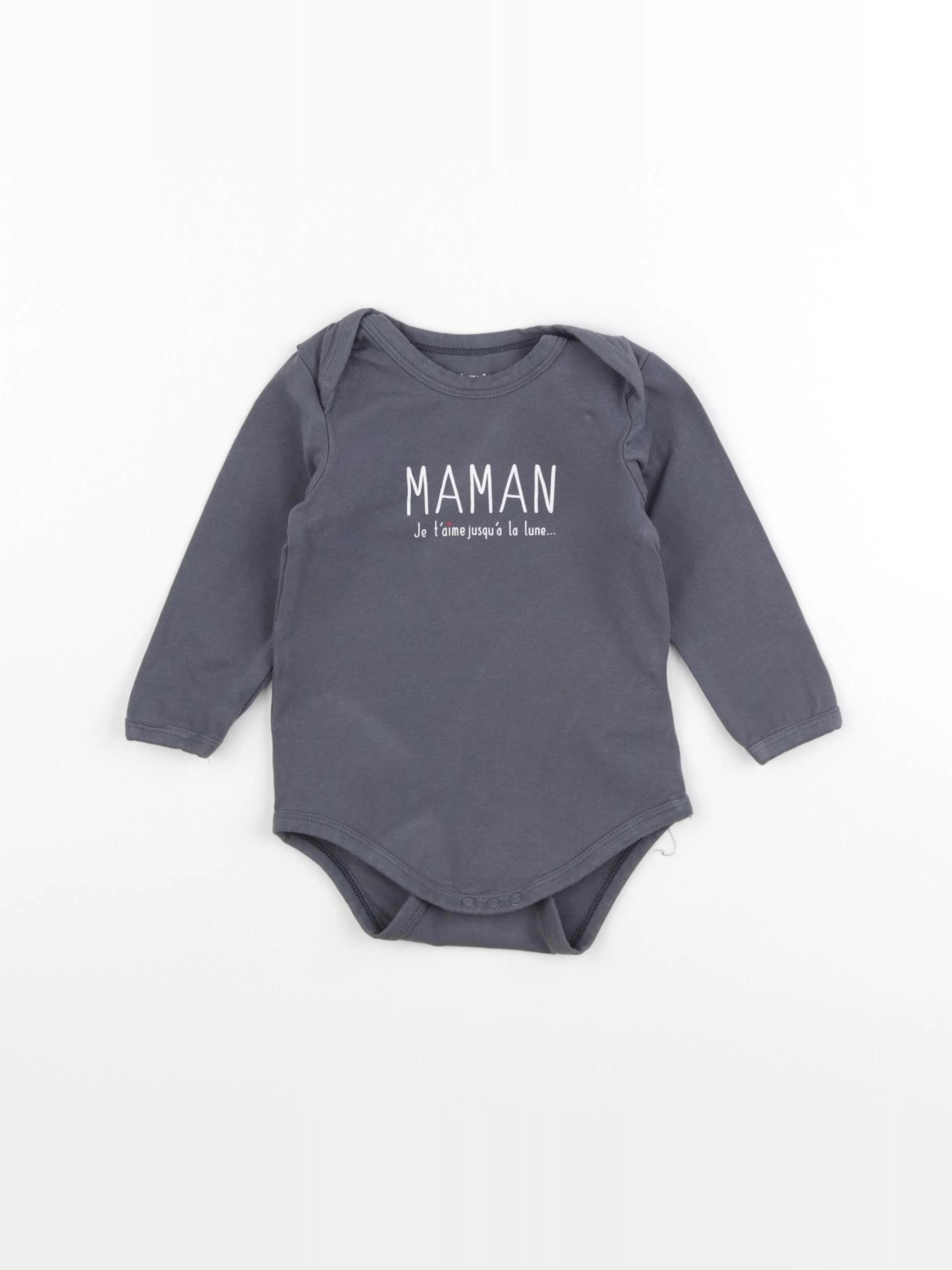 Vertbaudet - body gris - 12 mois