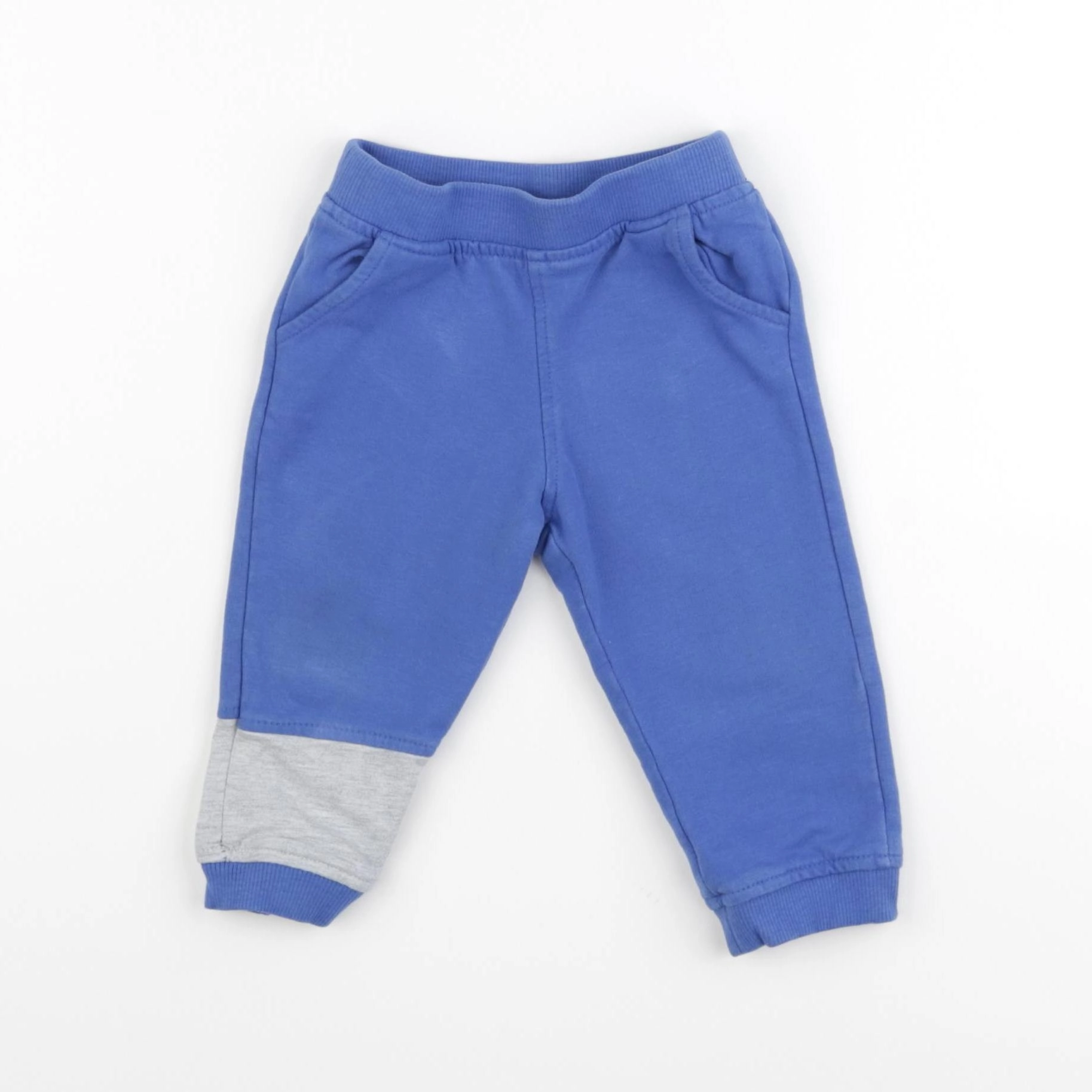 Vertbaudet - jogging bleu, gris - 12 mois