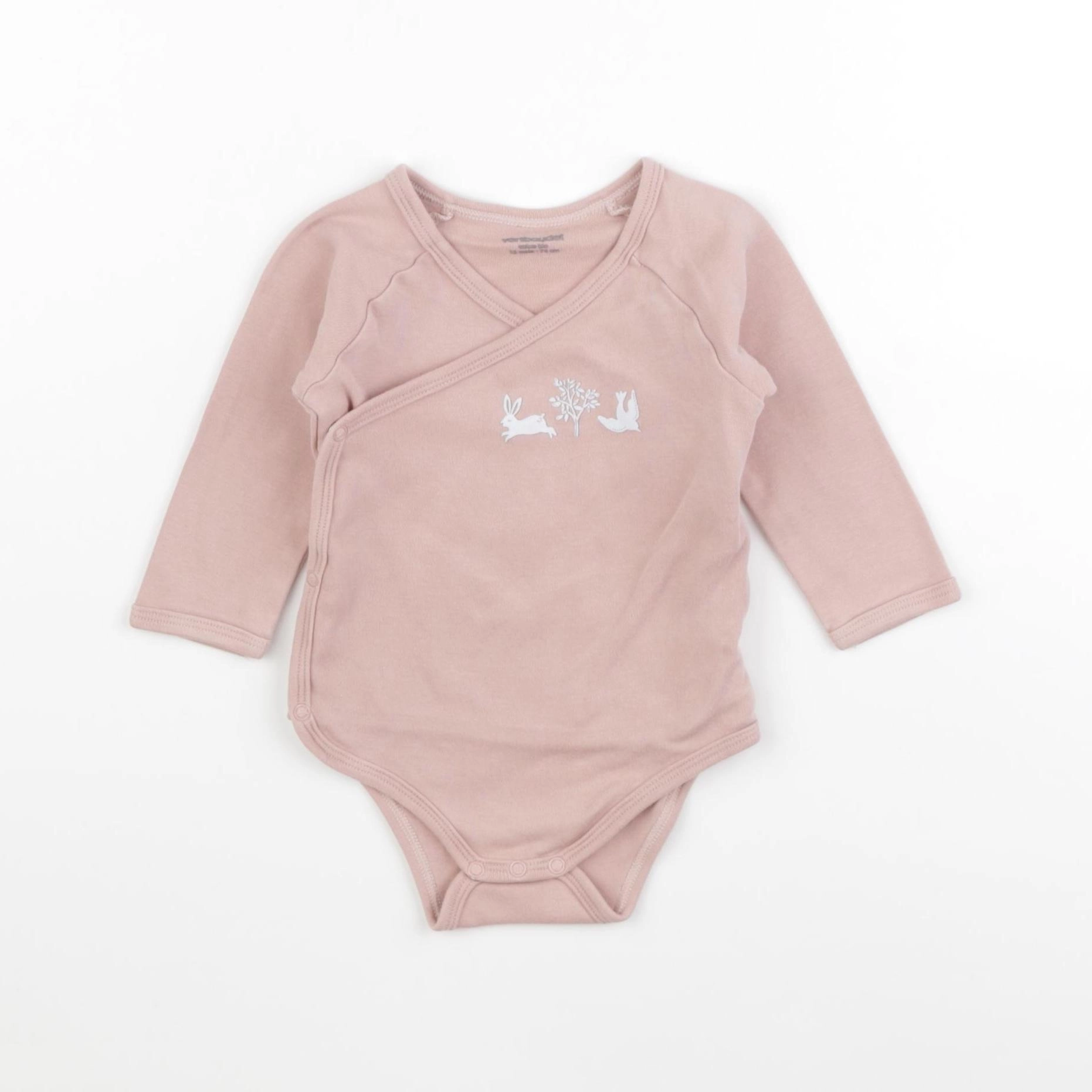 Vertbaudet - body rose - 12 mois