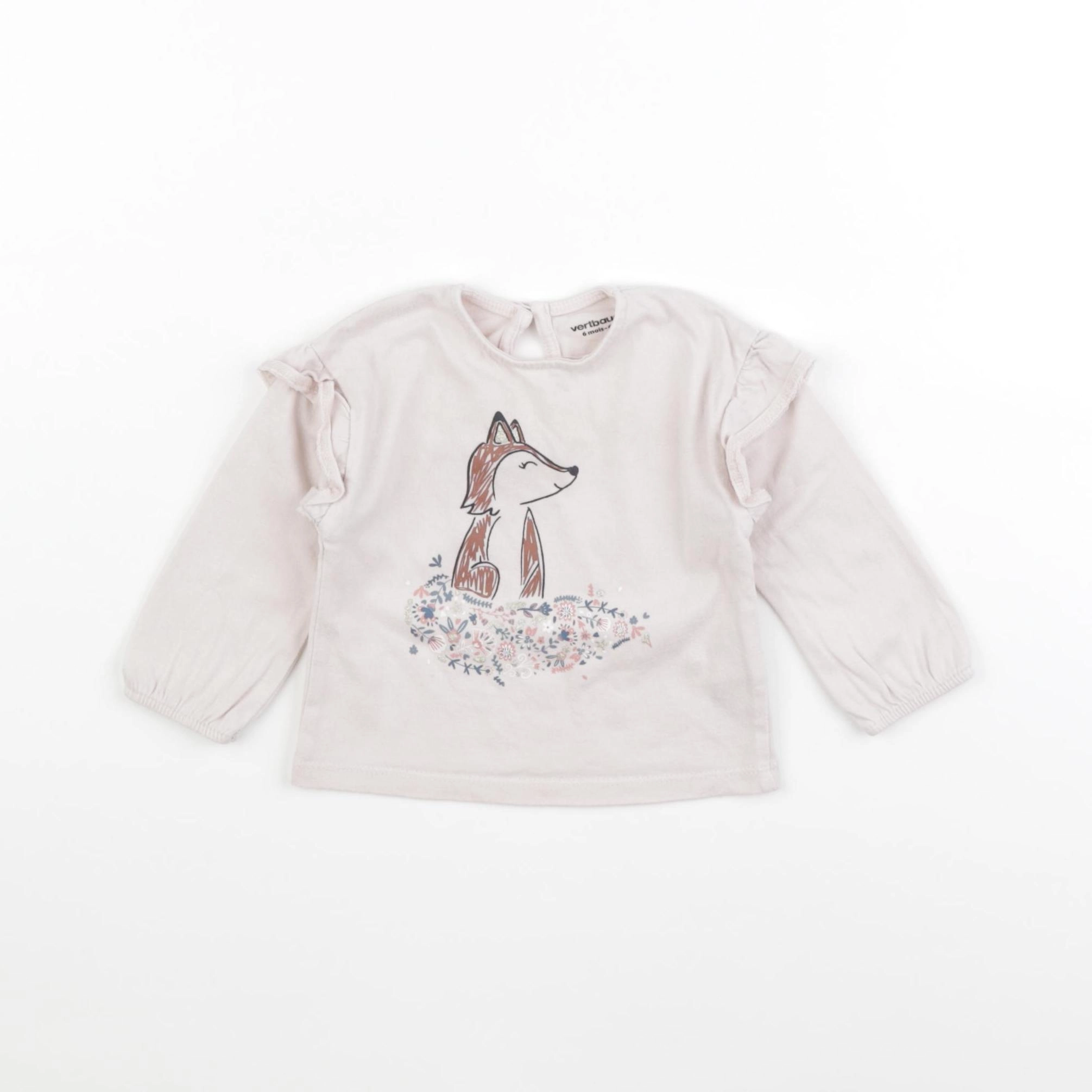 Vertbaudet - tee-shirt rose - 6 mois