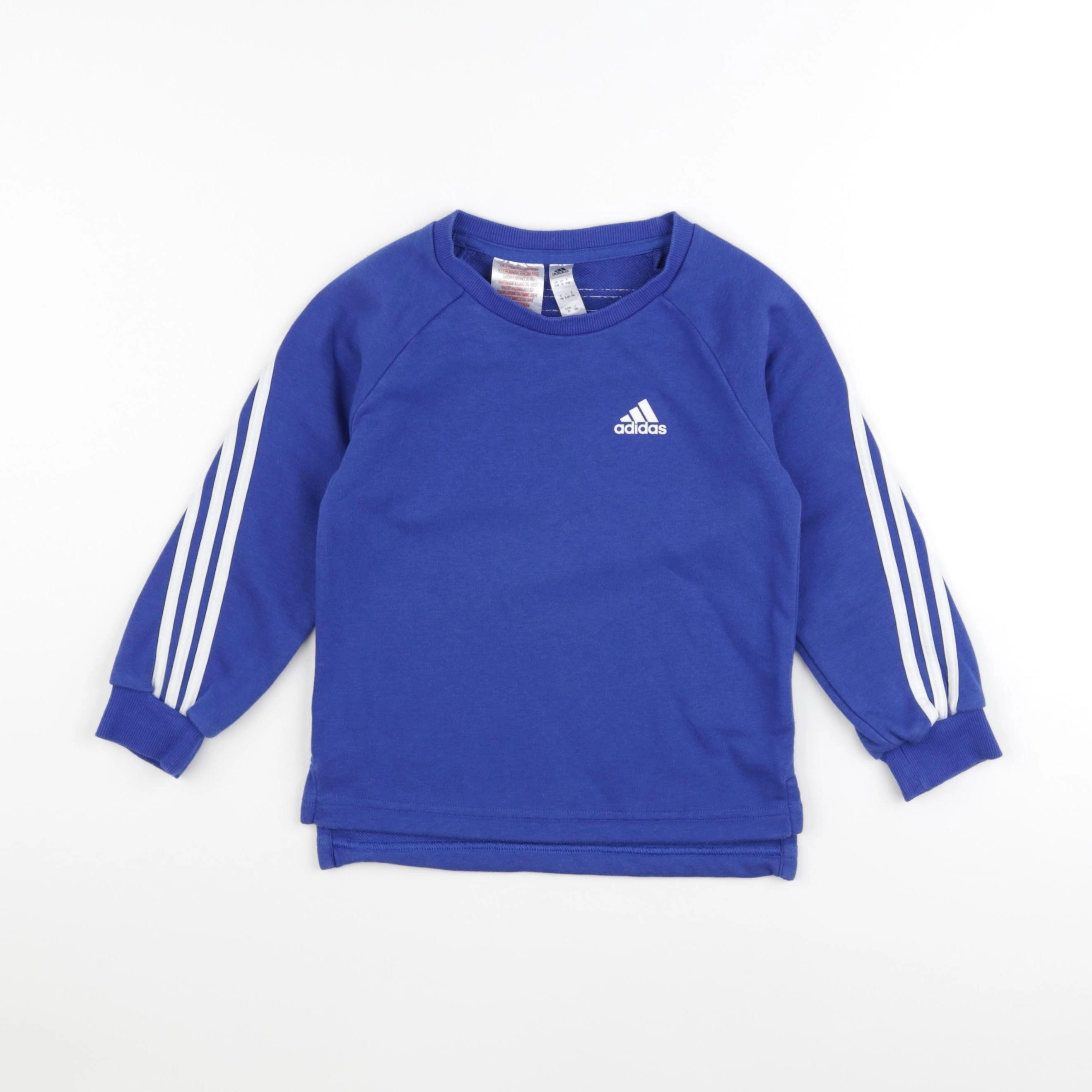 Adidas - sweat bleu - 3/4 ans